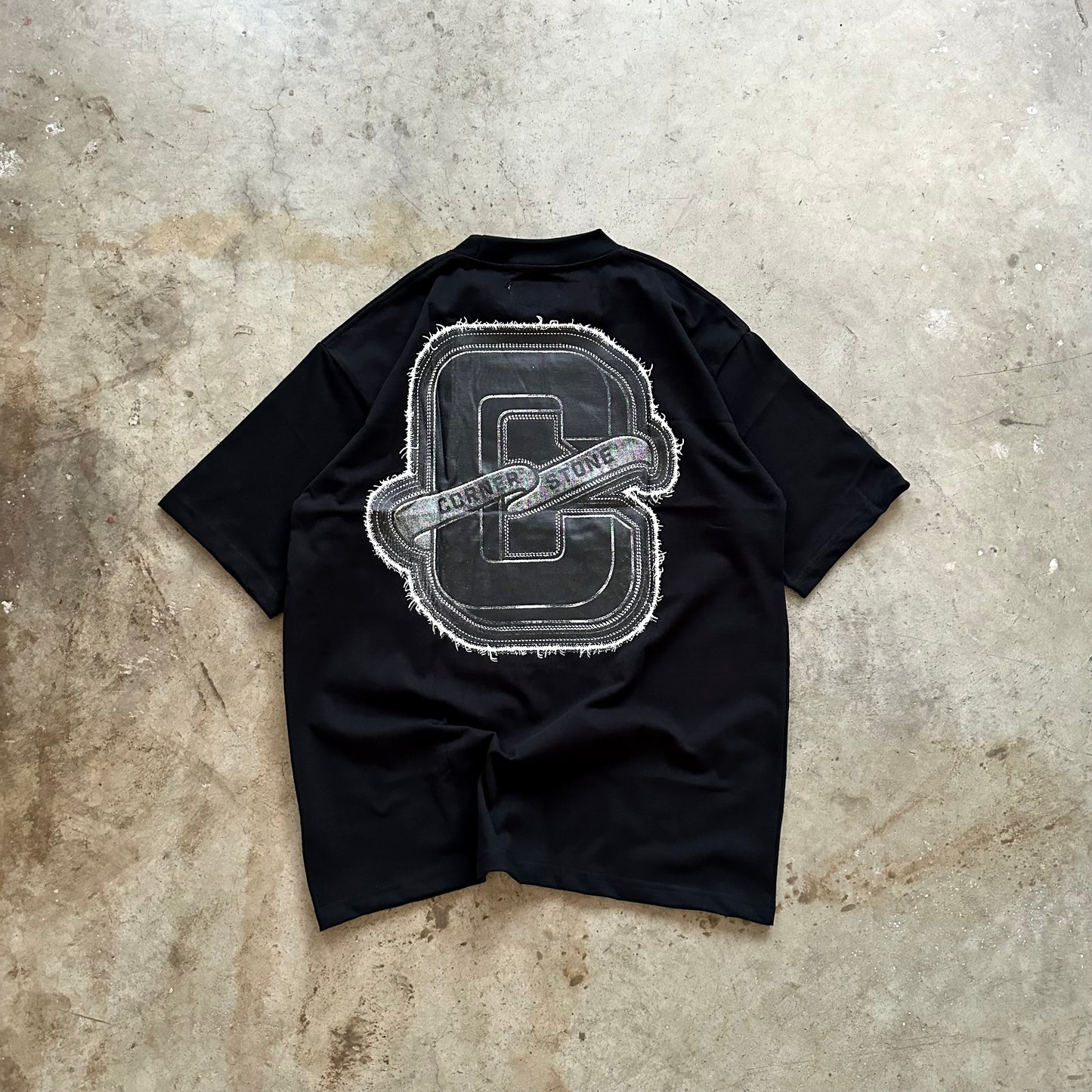 OVERSIZED TEE IN BLACK "PATCH"
