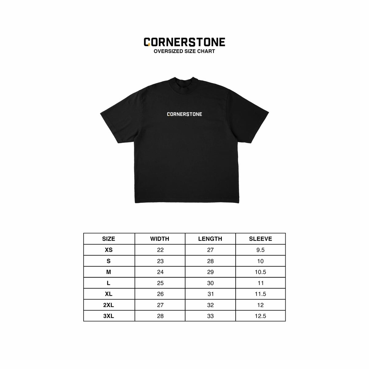 CORNERSTONE OVERSIZED FIT EMBROIDERED TEE "SNOW"