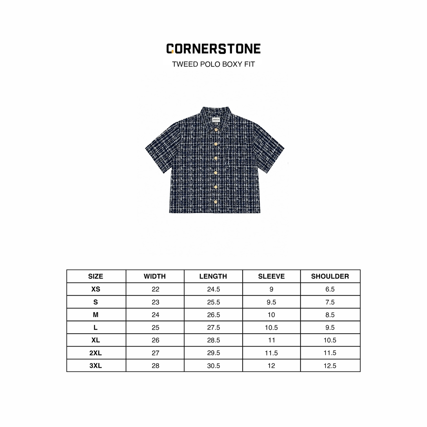 CORNERSTONE TWEED POLO "MIDNIGHT ROYAL"