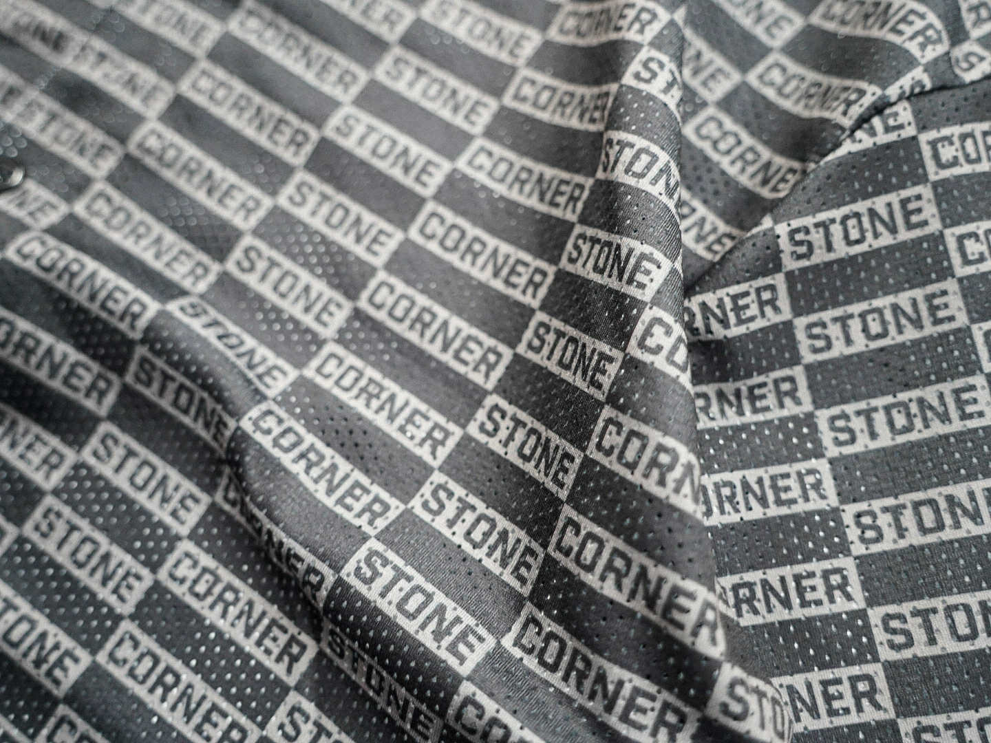 Patterned Mesh Button Up