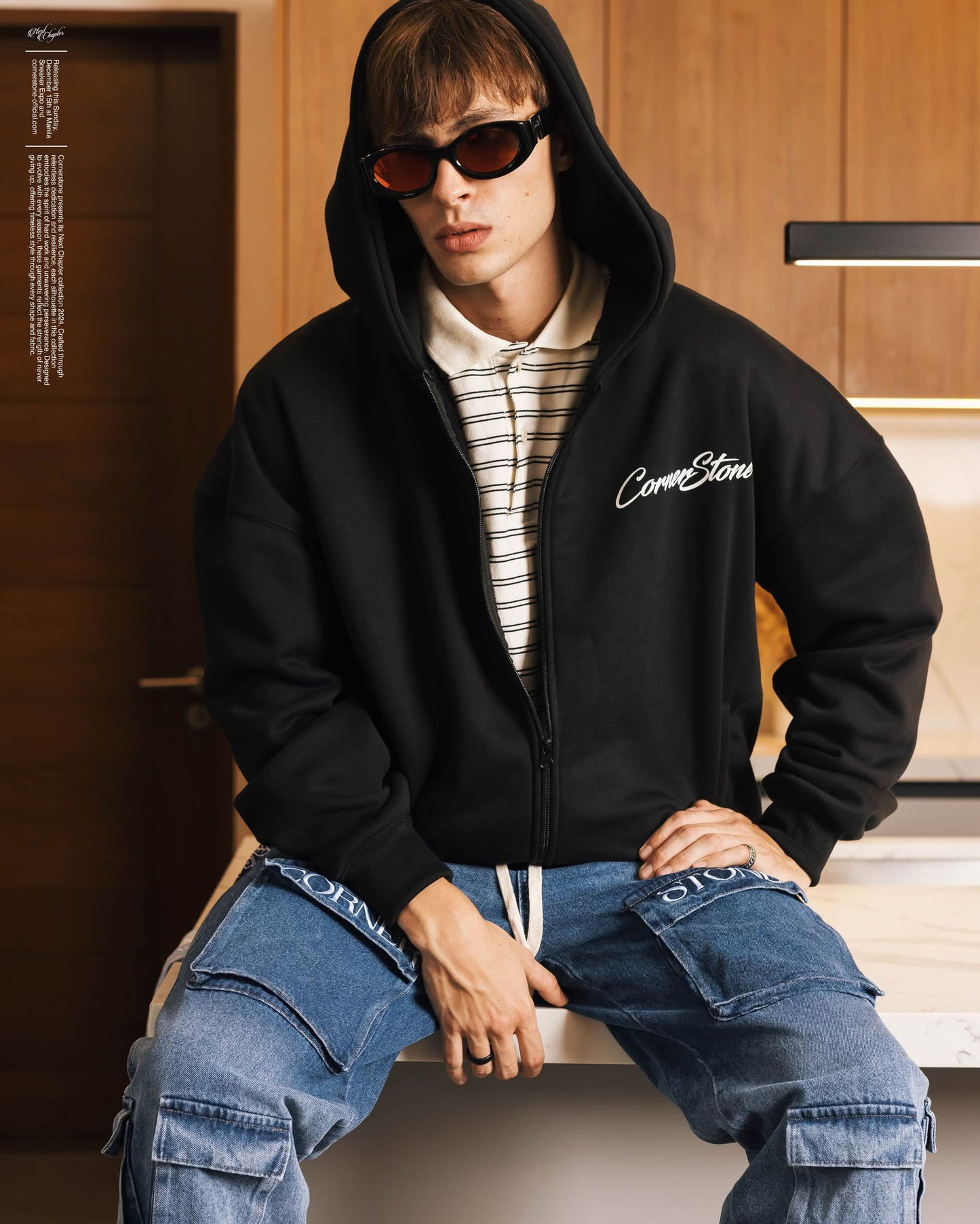 Boxy Fit Script Hoodie