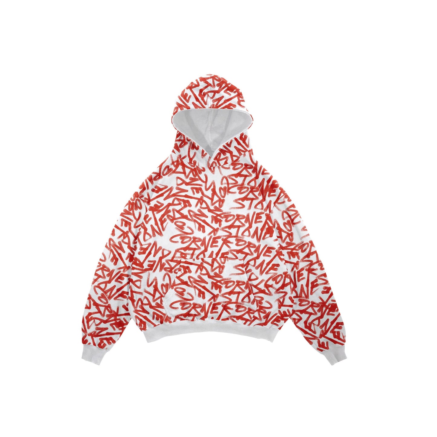 VALENTINES PULLOVER HOODIE LIPSTICK DOODLE