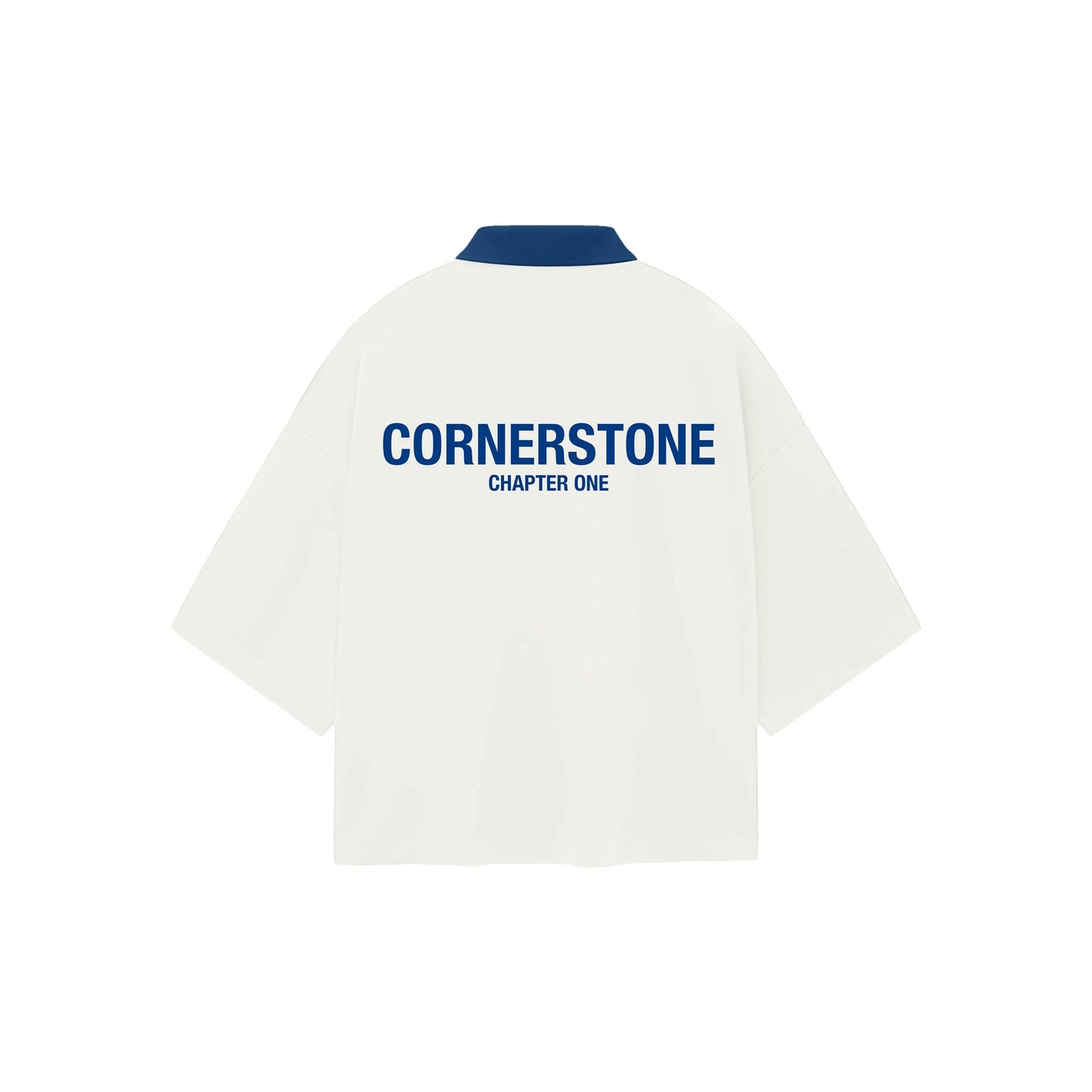 BOXY CROPPED COLLARED SHIRT IN SNOW