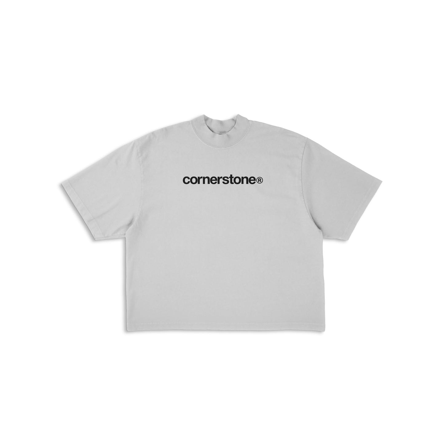 CORNERSTONE BOLD LOGO TEE IN HEATHER GRAY