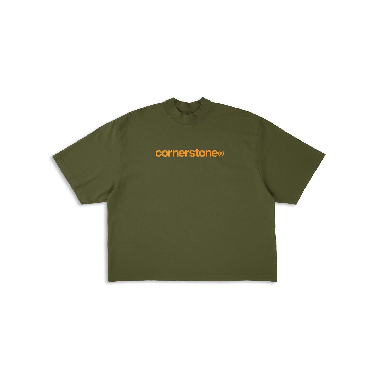 CORNERSTONE BOLD LOGO TEE IN OLIVE
