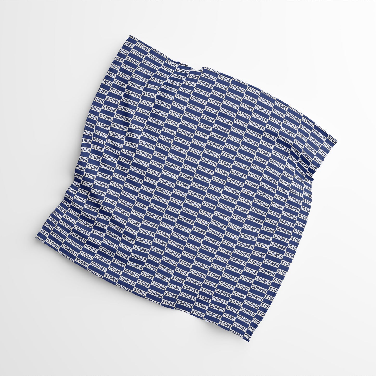 Charmeuse Patterned Scarf in Navy