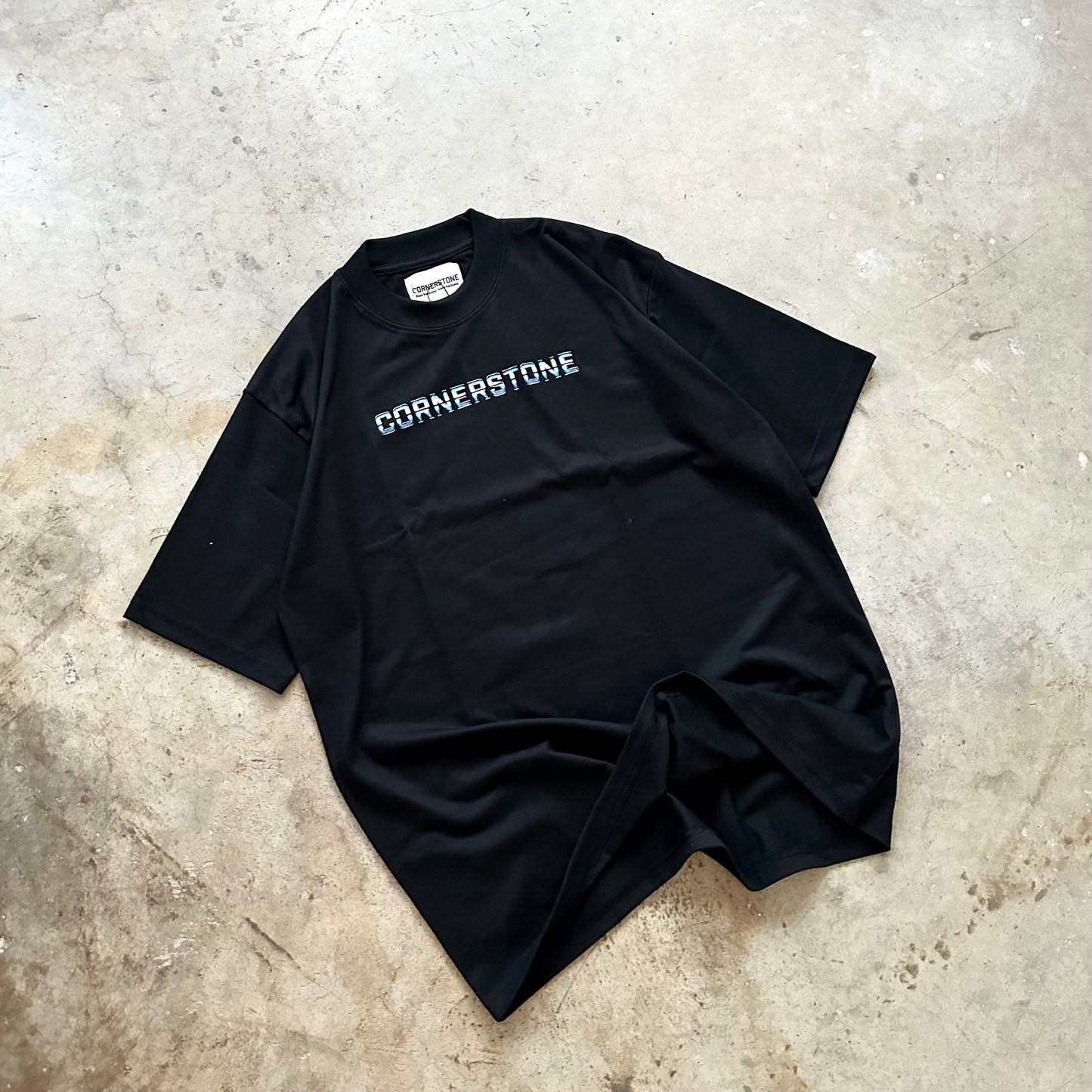 OVERSIZED TEE IN BLACK "STEEL BLUE"