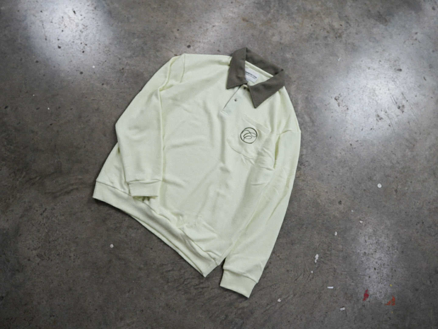 Long Sleeve Polo Shirt in Lime