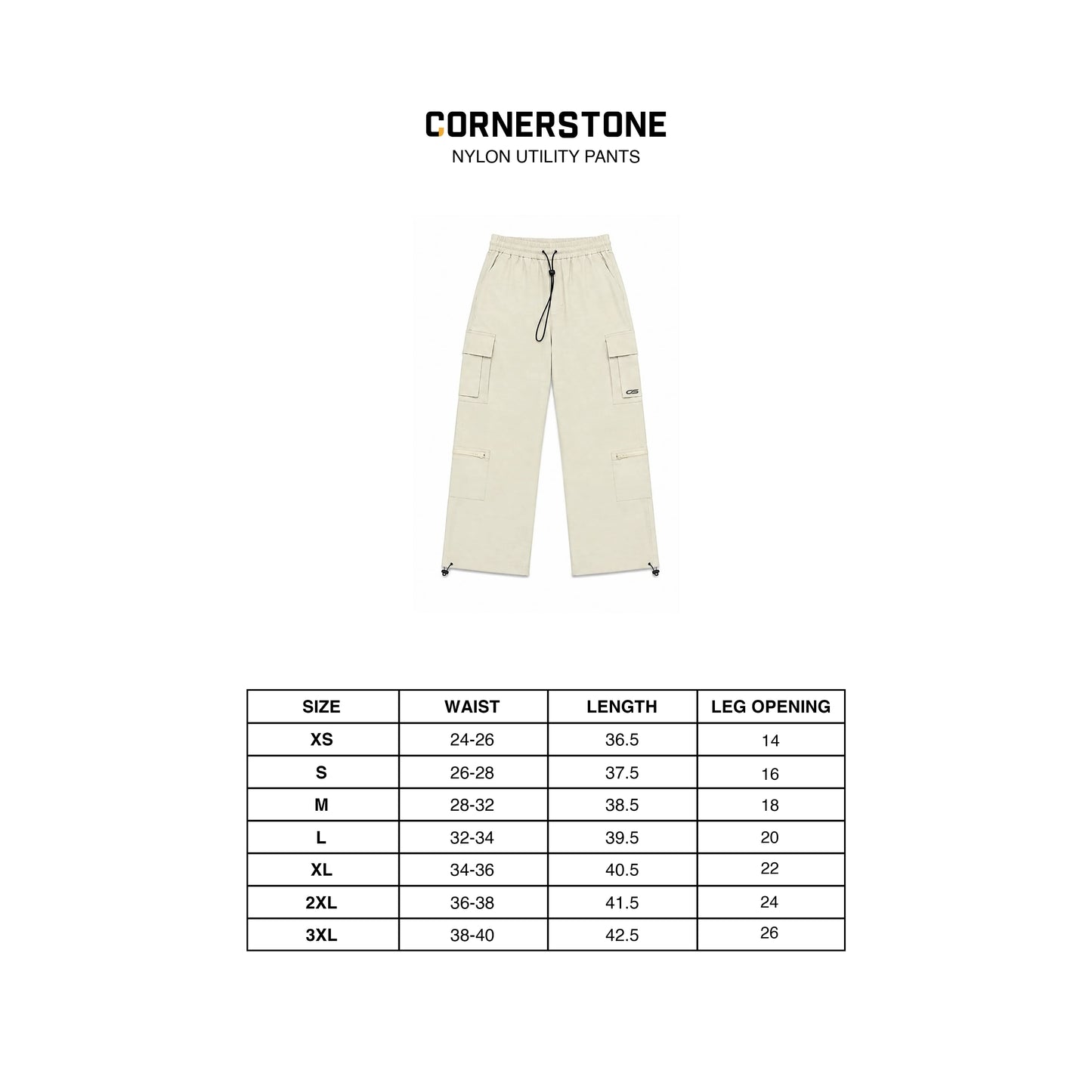 CORNERSTONE NYLON SHELL UTILITY PANTS "DUNE"