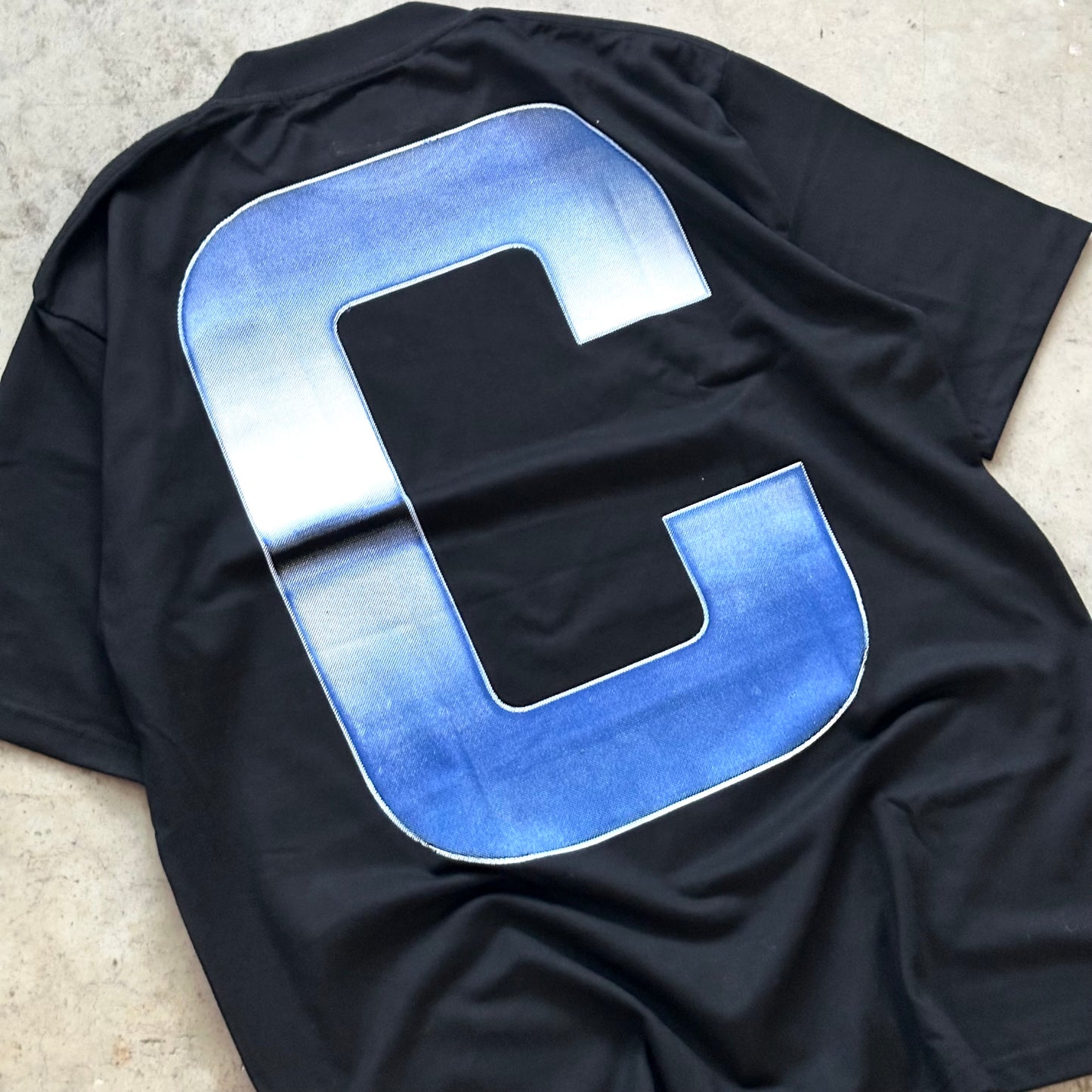 OVERSIZED TEE IN BLACK "STEEL BLUE"