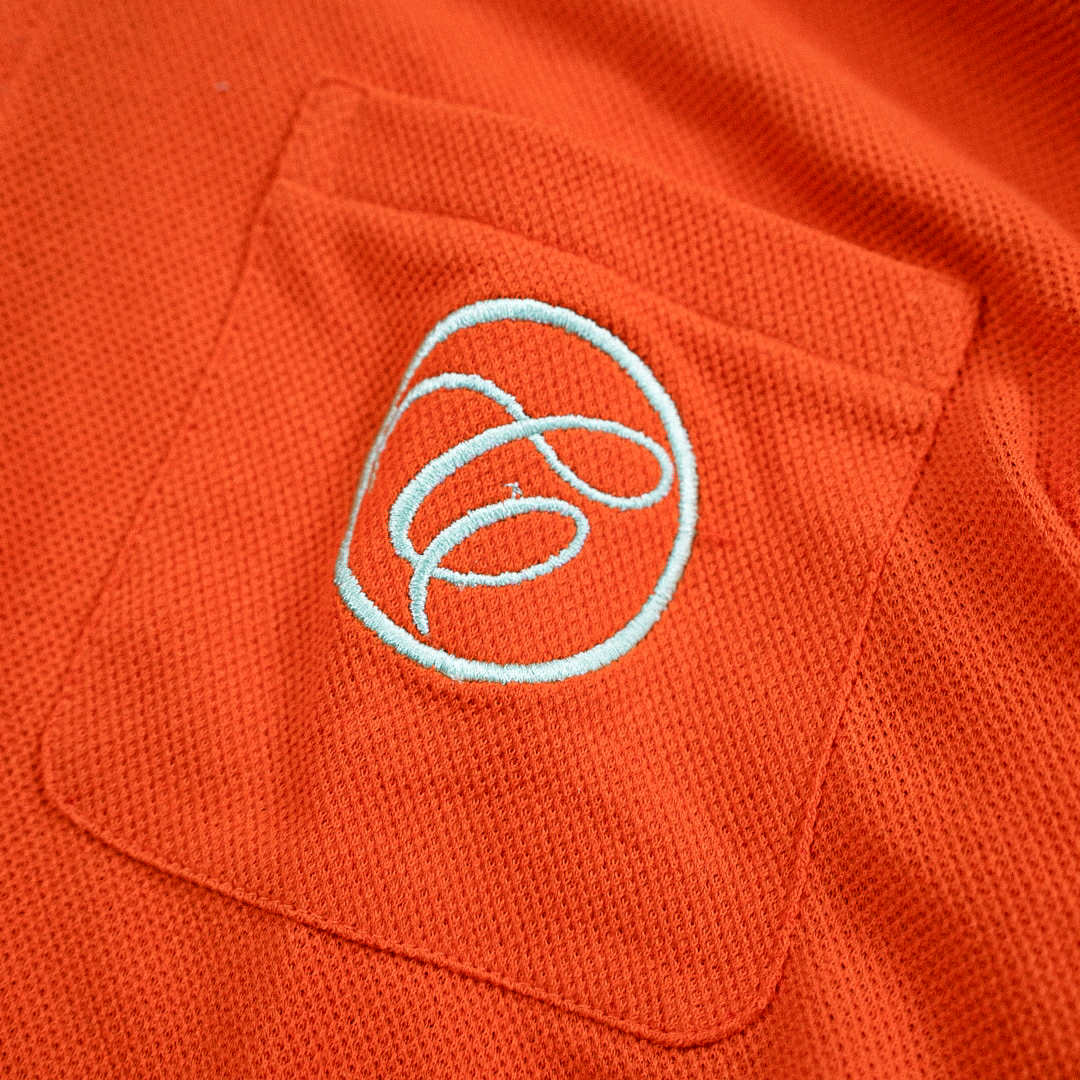 Long Sleeve Polo Shirt in Tangerine