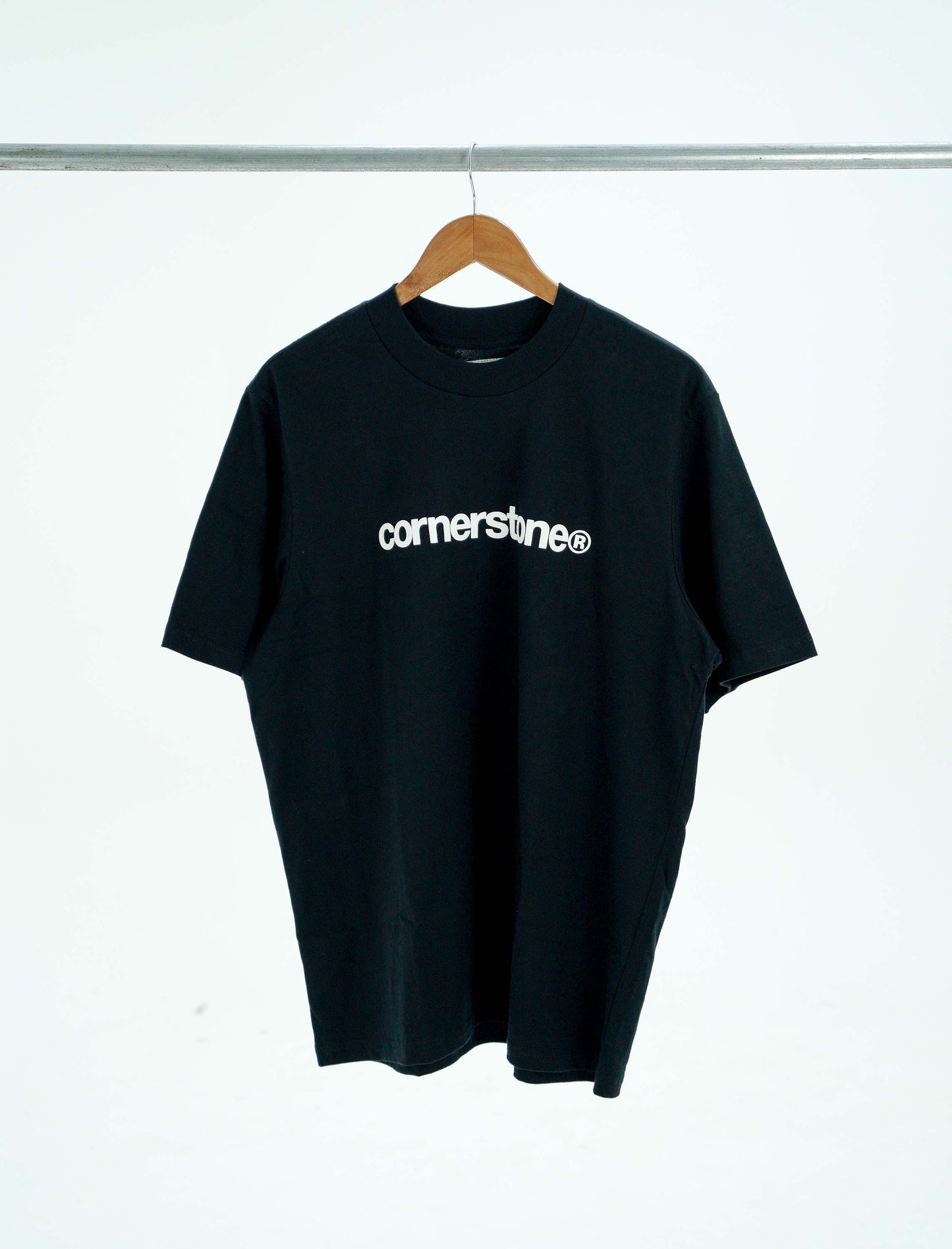 CORNERSTONE BOLD LOGO TEE IN BLACK