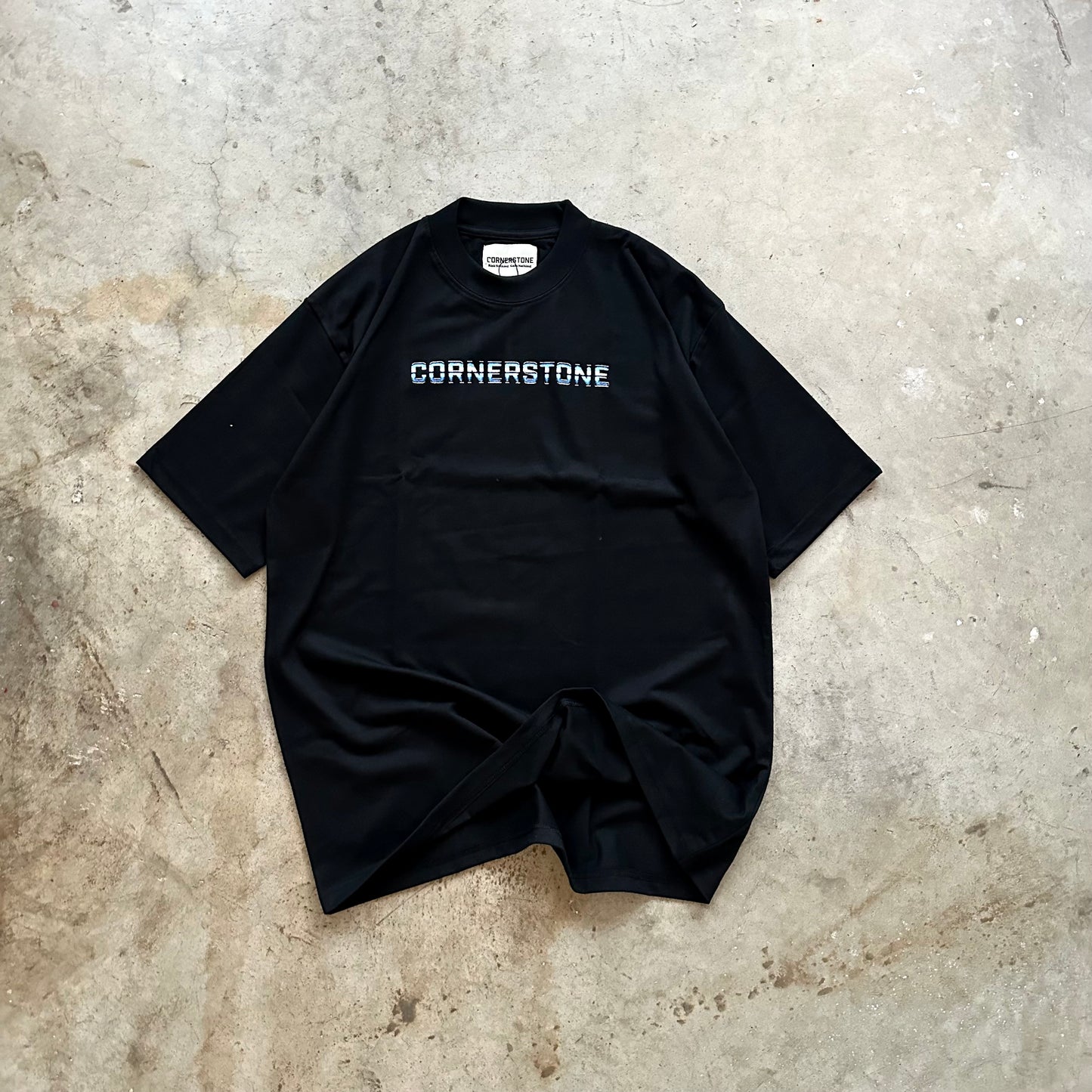 OVERSIZED TEE IN BLACK "STEEL BLUE"