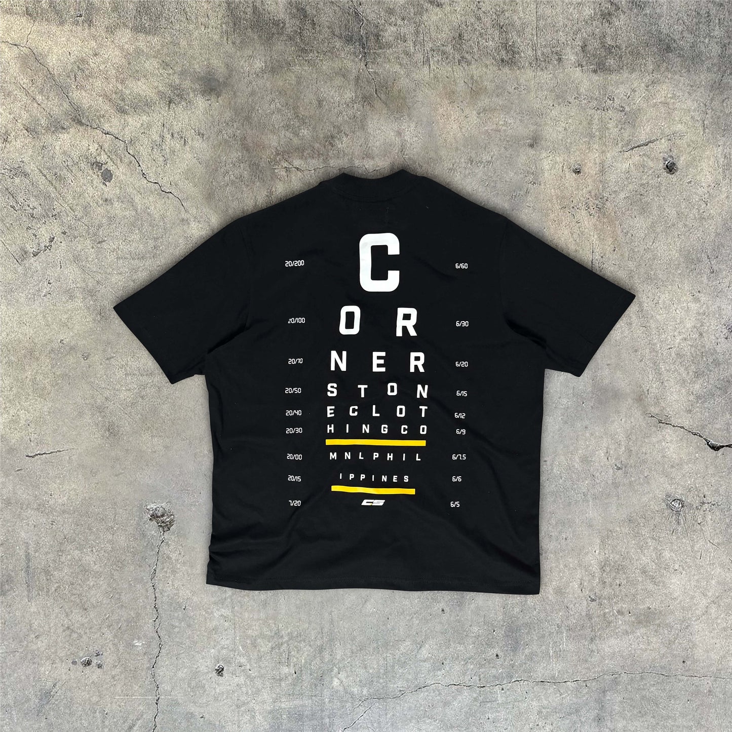 SNELLEN CHART TEE IN BLACK