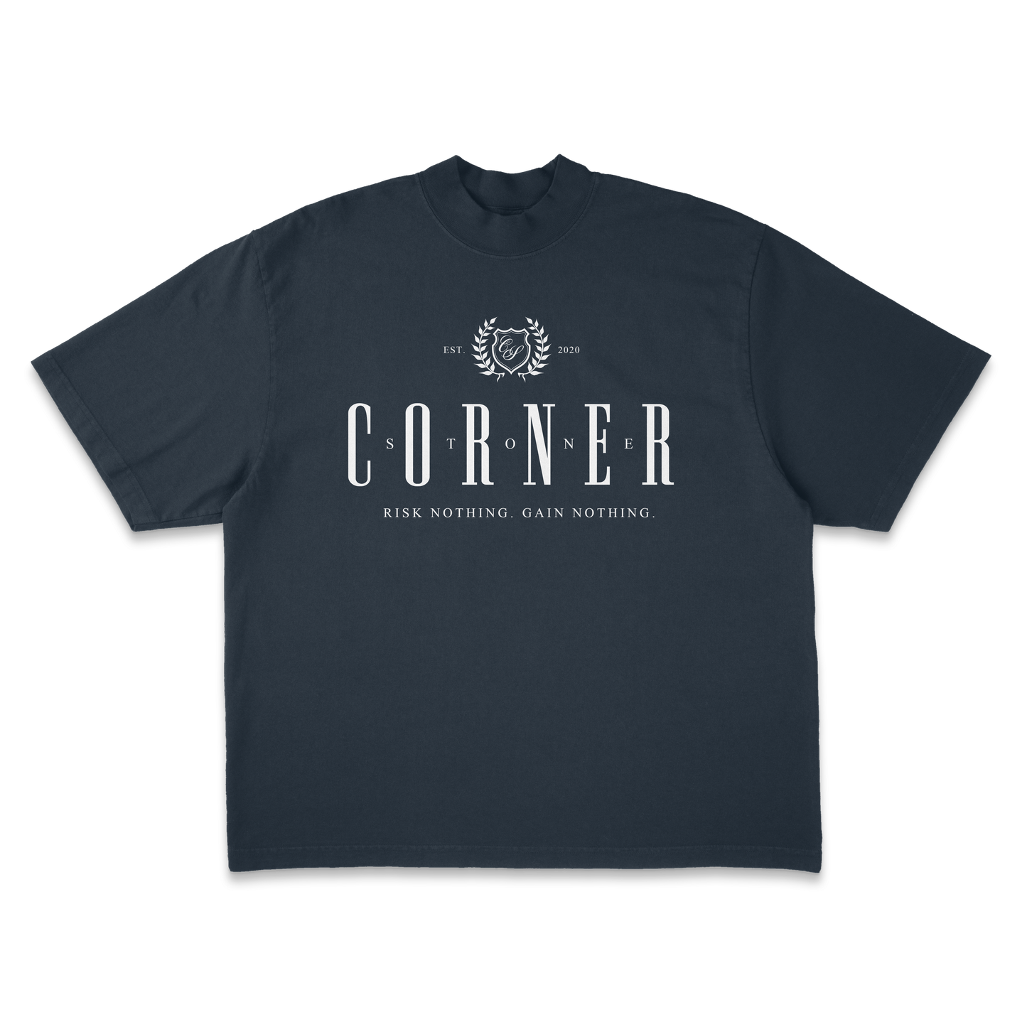 OVERSIZED TEE IN SLATE "BADGE"