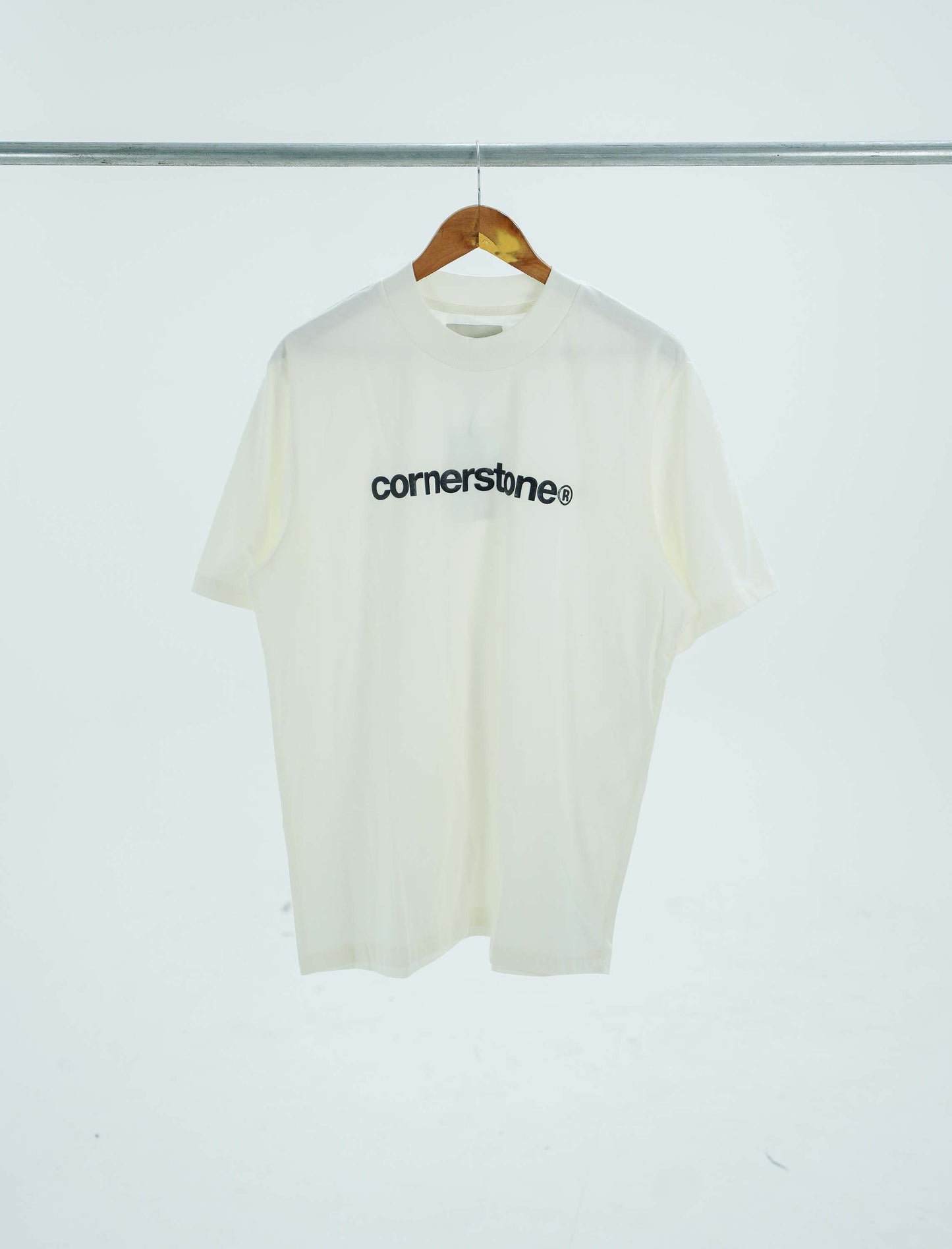 CORNERSTONE BOLD LOGO TEE IN VANILLA