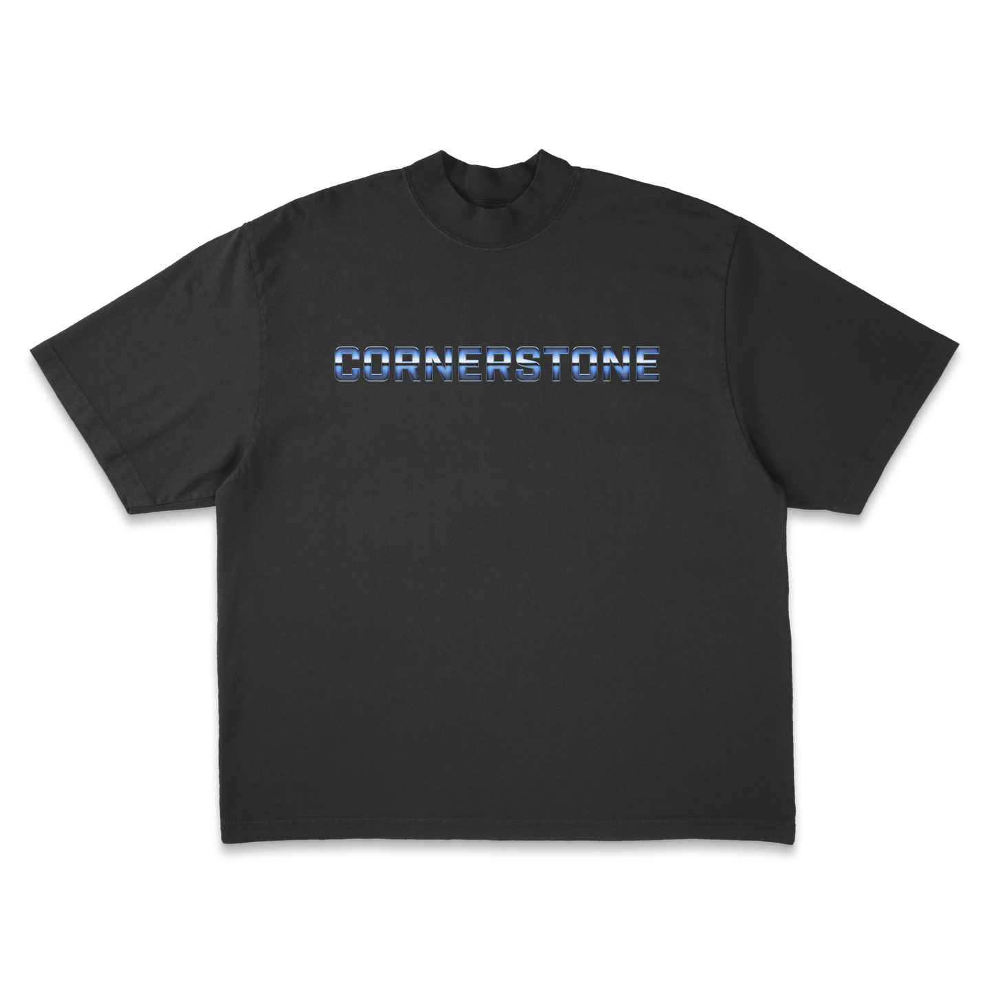 OVERSIZED TEE IN BLACK "STEEL BLUE"