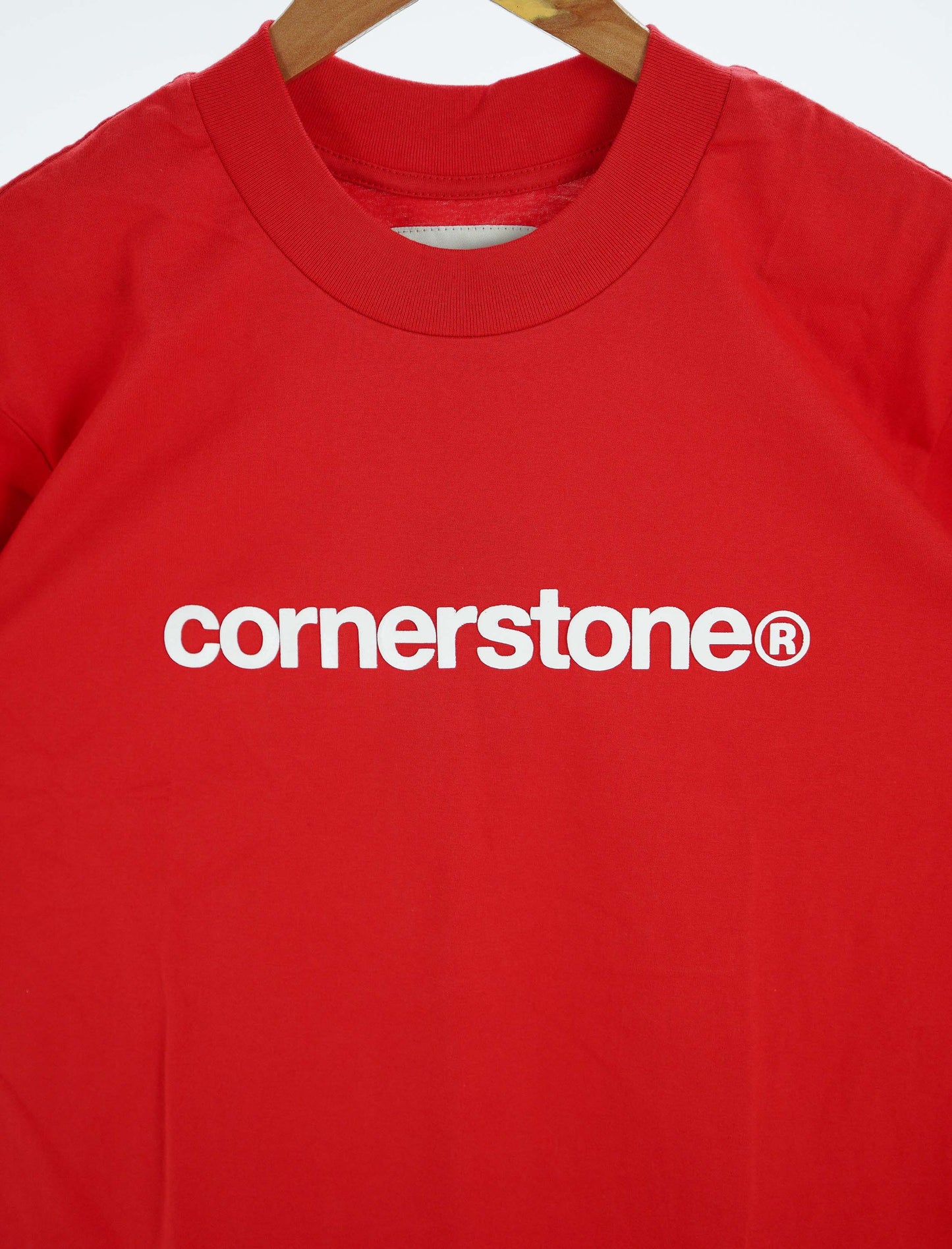 CORNERSTONE BOLD LOGO TEE IN VIBRANT RED