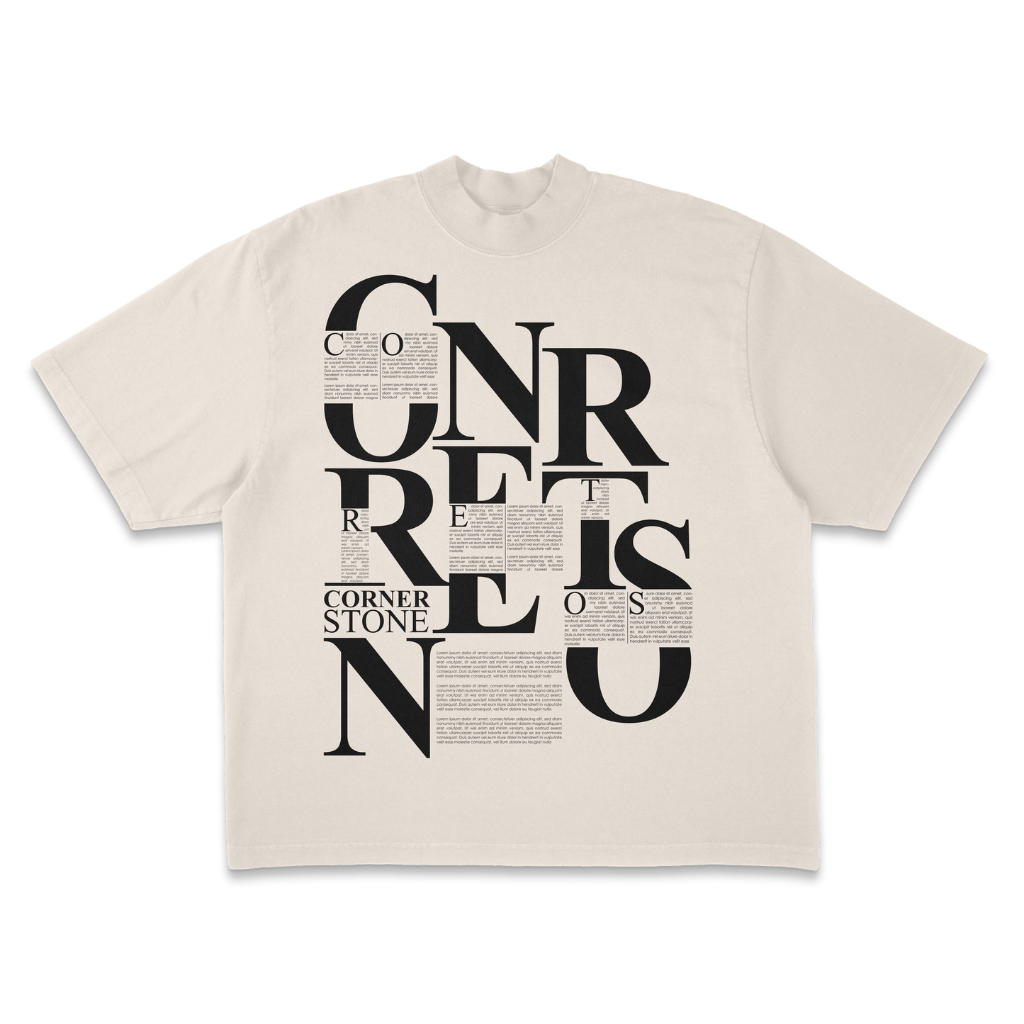 OVERSIZED TEE IN CREAM "NEWSPAPER"