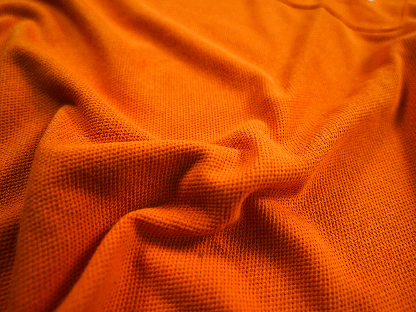 Long Sleeve Polo Shirt in Tangerine