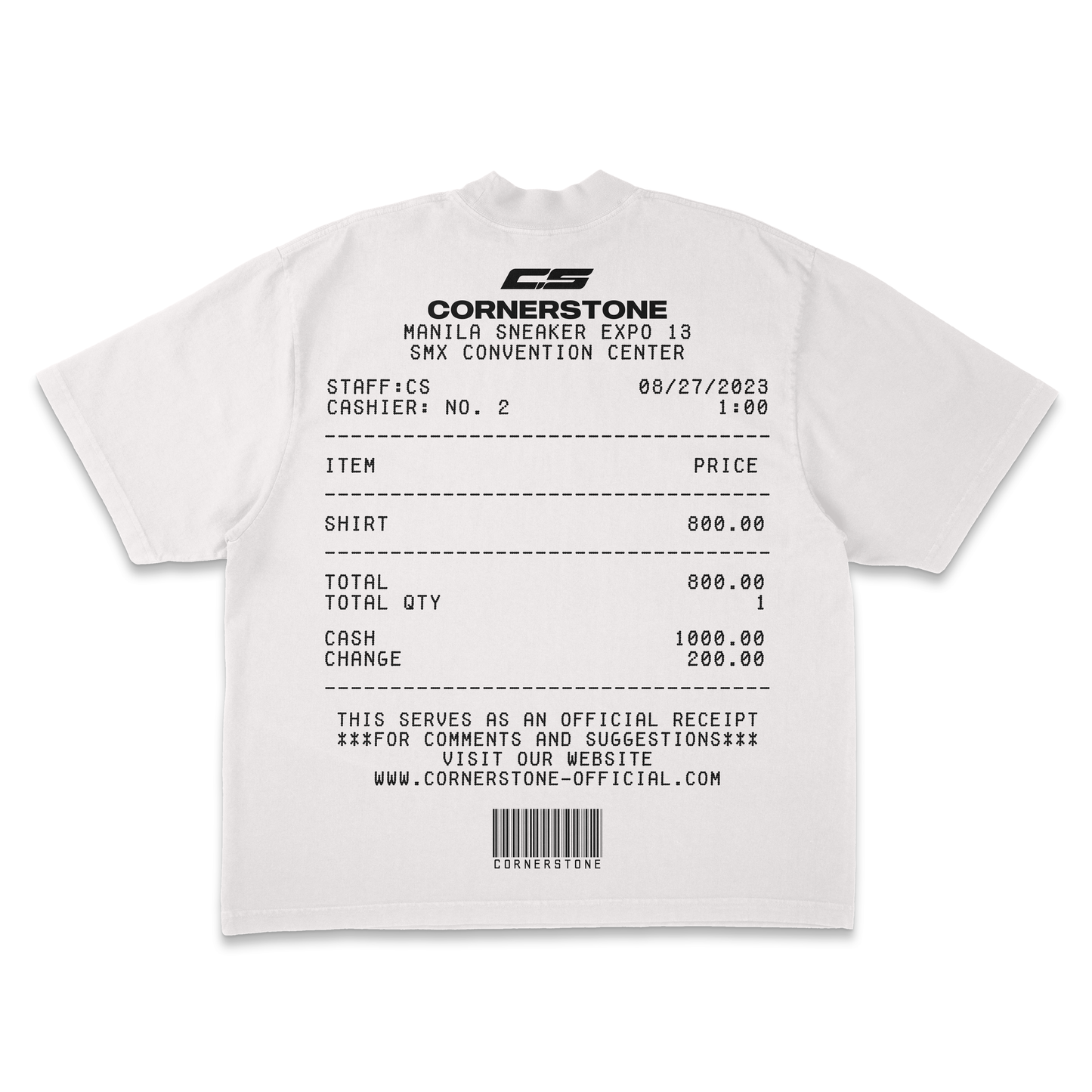 "RECEIPT" T-SHIRT IN OFFWHITE