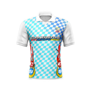 CORNERSTONE RACING CLUB POLOSHIRT IN WHITE