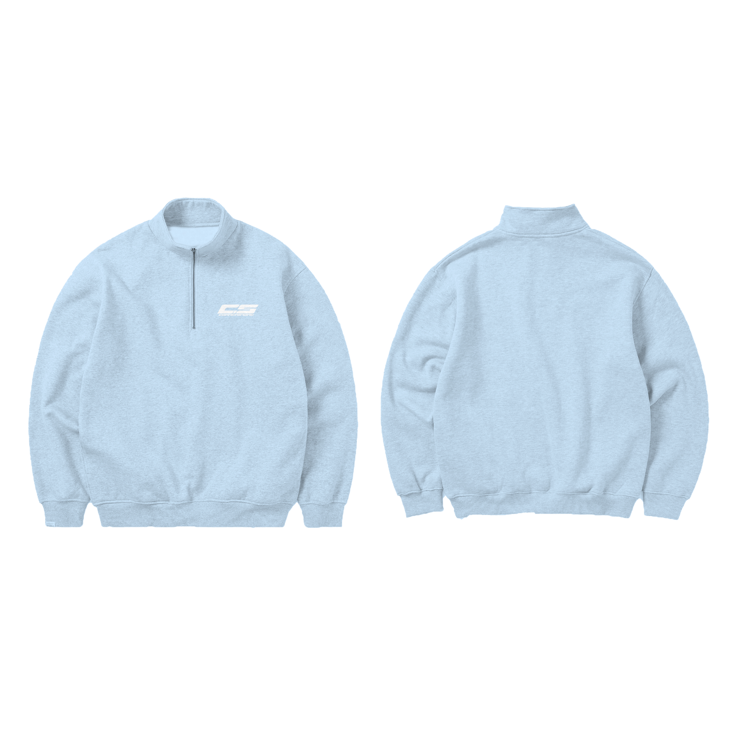 DROP SHOULDER QUARTER ZIP TRACKSUIT IN POWDER BLUE