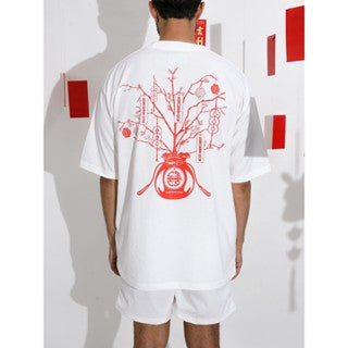 CORNERSTONE CLOTHING OVERSIZED "LUCKY TREE" OFFWHITE