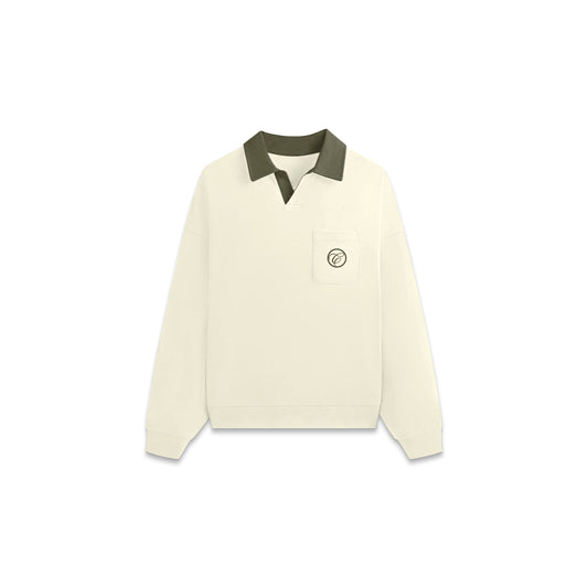 Long Sleeve Polo Shirt in Lime