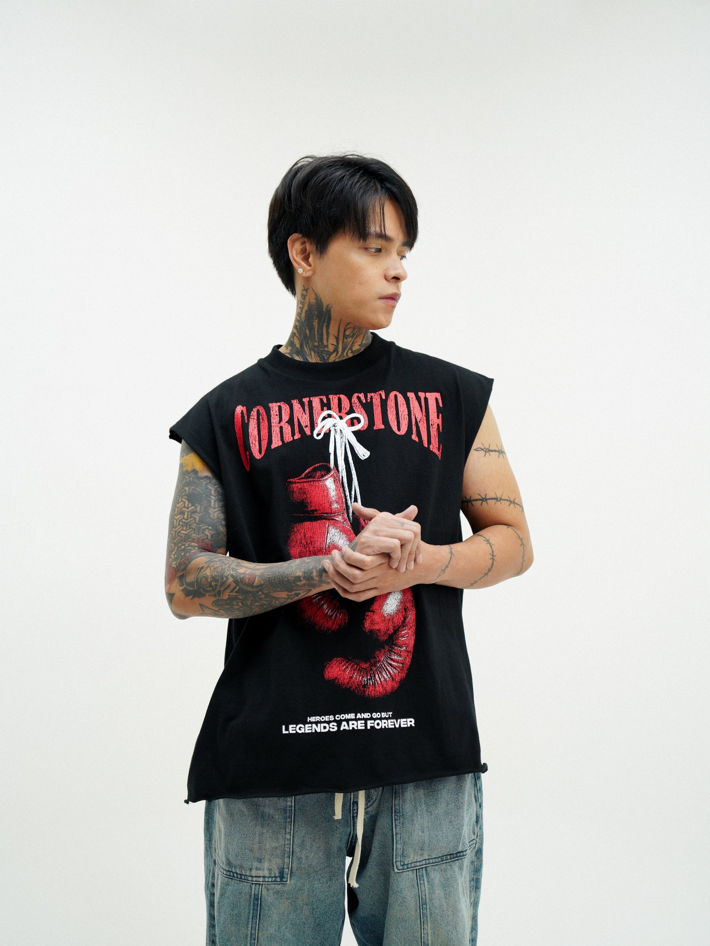 RAW HEM BOXING MUSCLE TEE