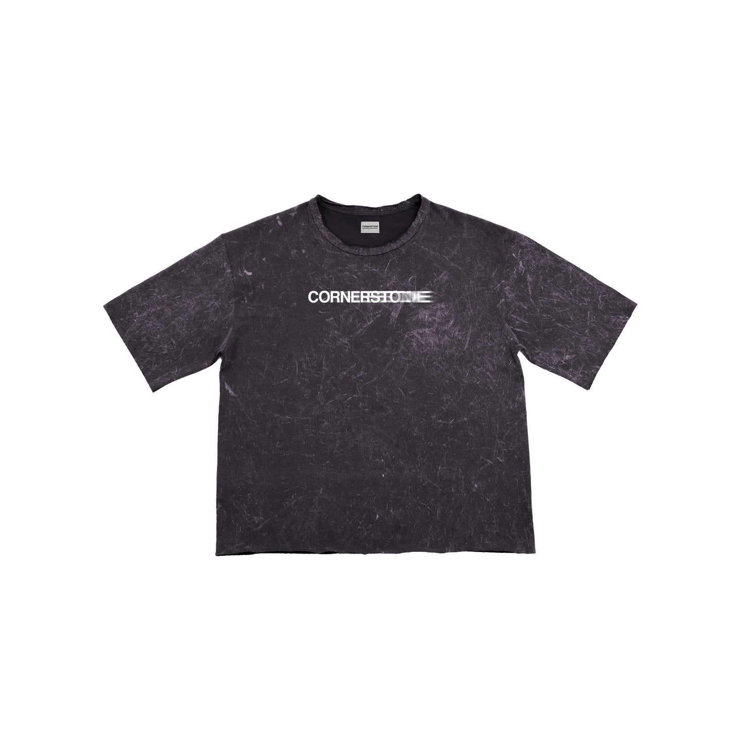 RAW HEM ACID WASH TEE "COLLECTIVE"