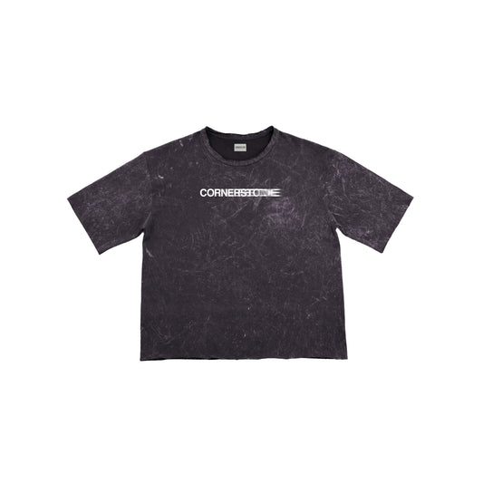 RAW HEM ACID WASH TEE "COLLECTIVE"