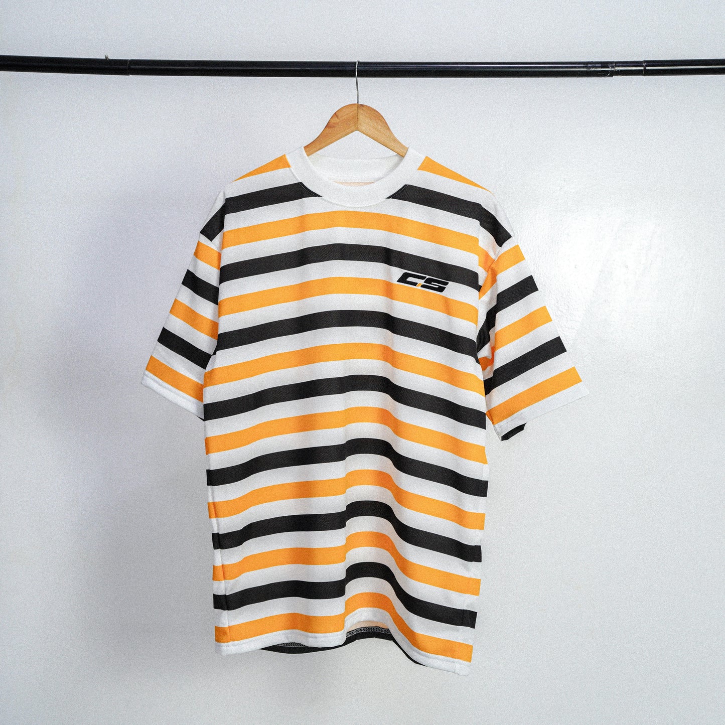 EMBROIDERED OVERSIZED STRIPE TEE BYW