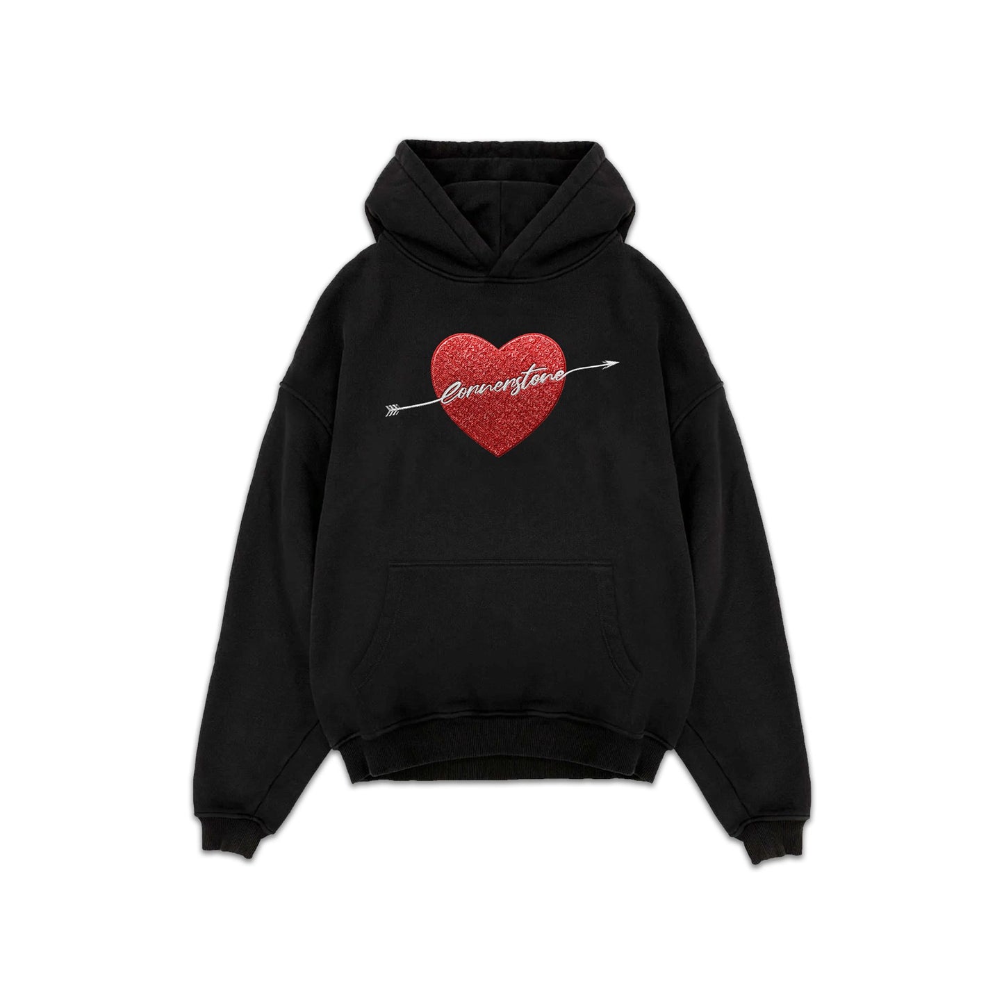 ARROW HEART RHINESTONE HOODIE