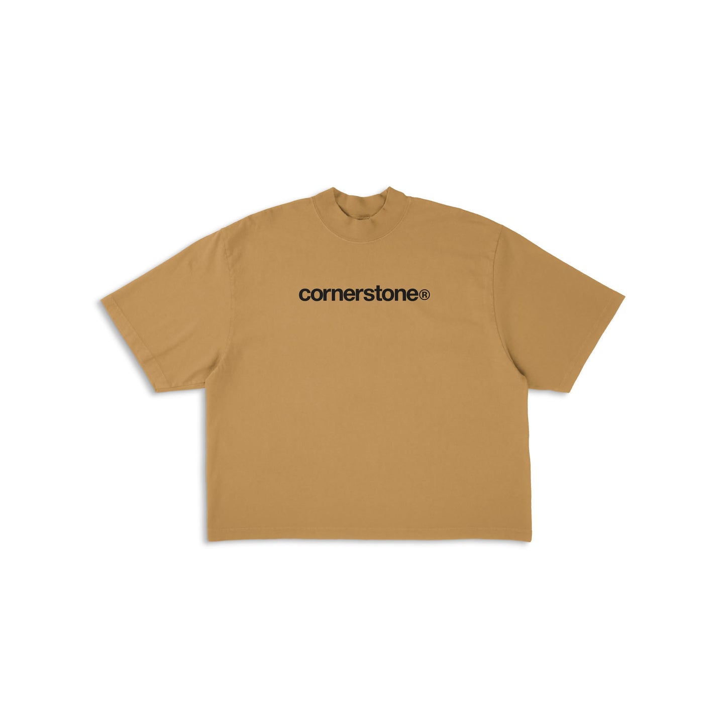 CORNERSTONE BOLD LOGO TEE IN TOFFEE