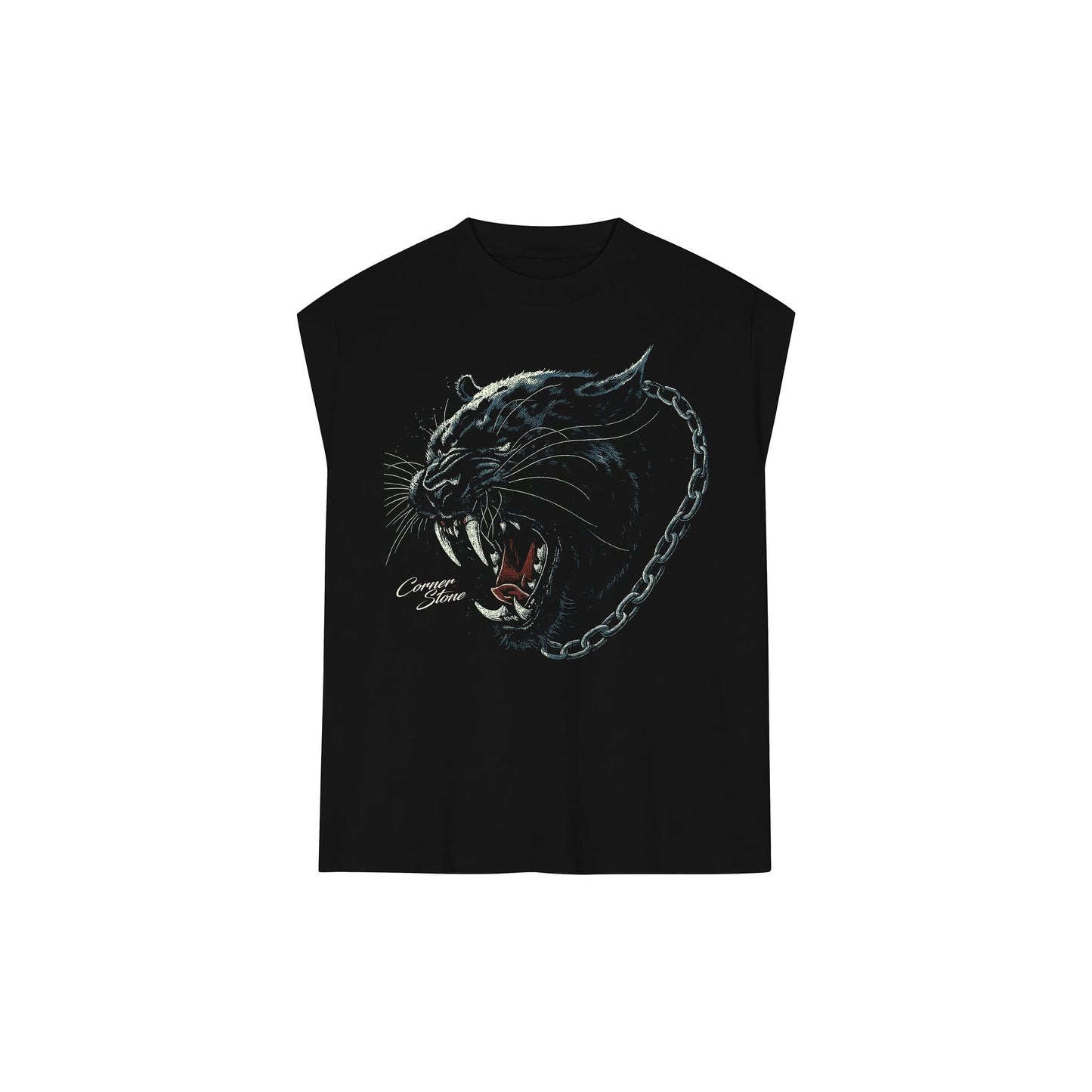 RAW HEM PANTHER MUSCLE TEE
