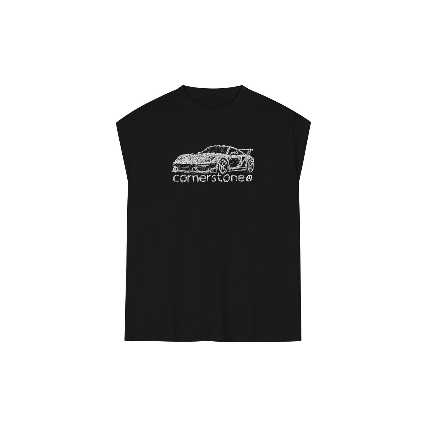 RAW HEM NO RISK NO PORSCHE MUSCLE TEE