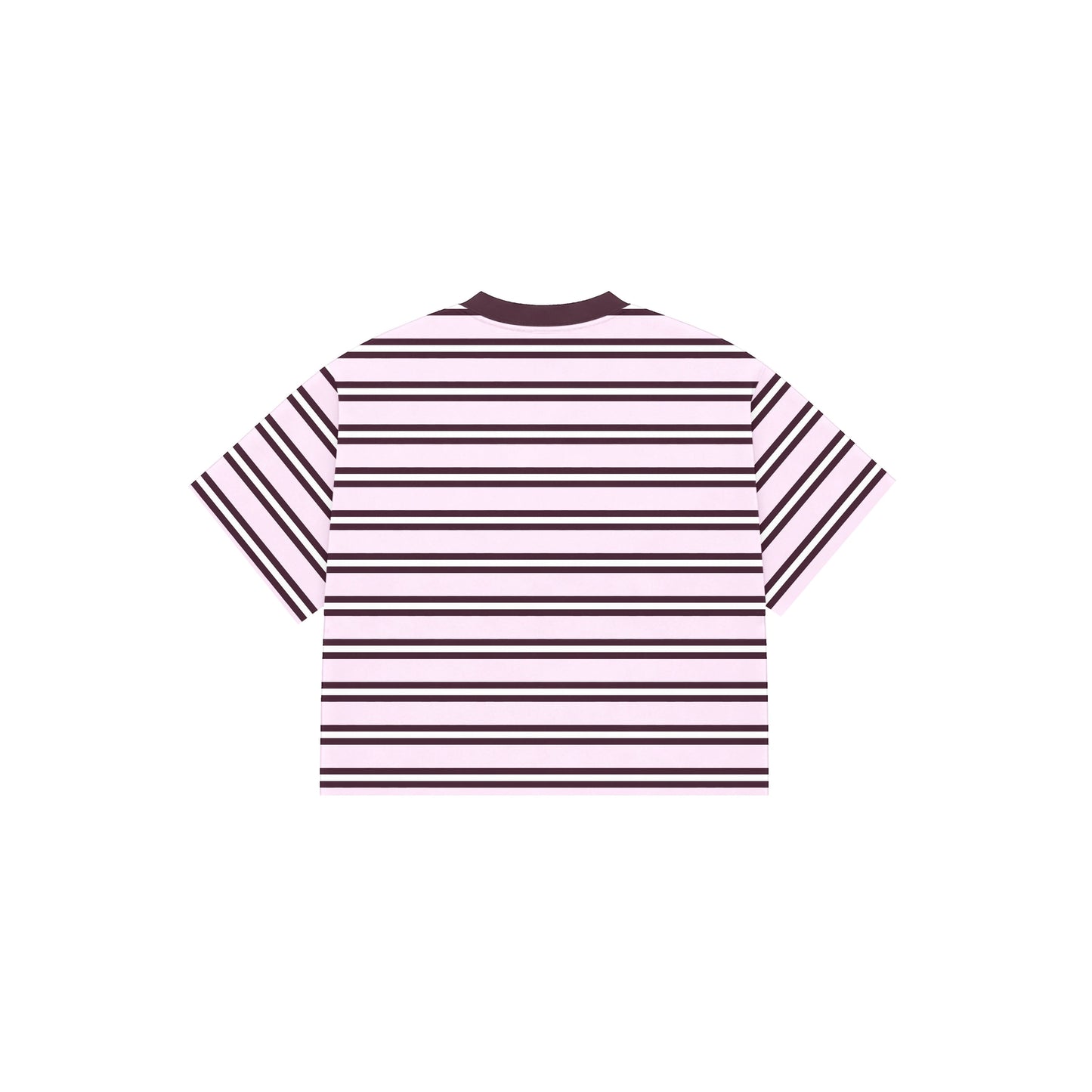 CORNERSTONE BOXY FIT STRIPE TEE "PLUM"