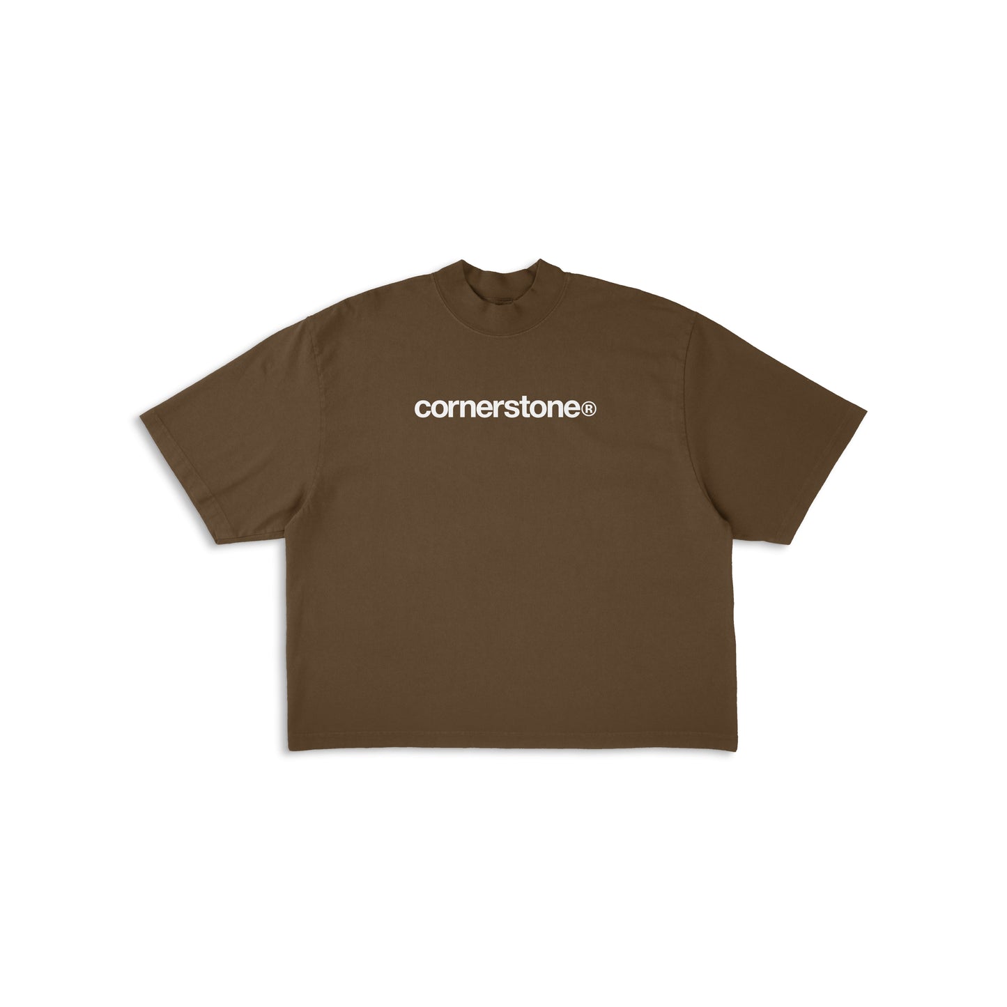 CORNERSTONE BOLD LOGO TEE IN CHOCO BROWN