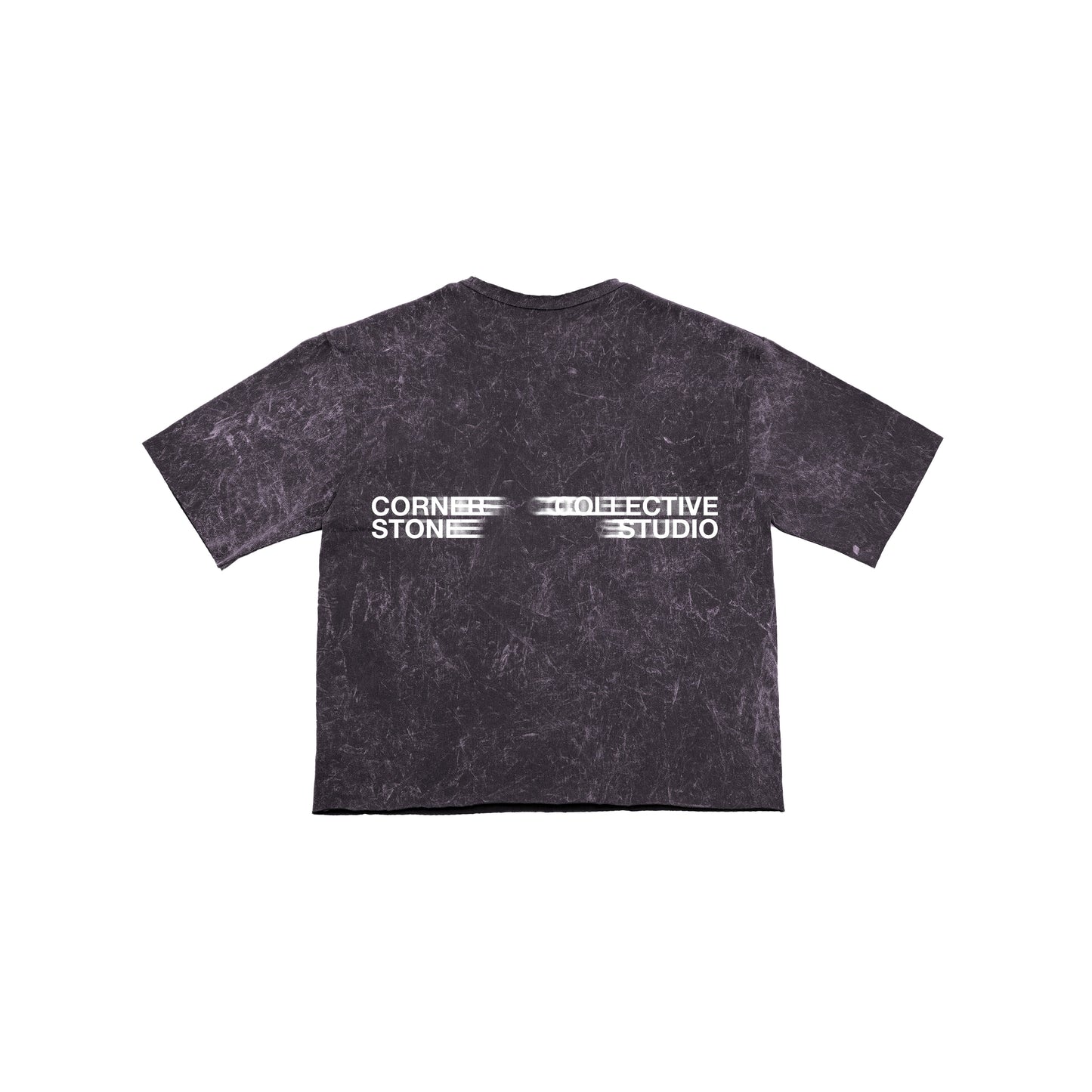 RAW HEM ACID WASH TEE "COLLECTIVE"