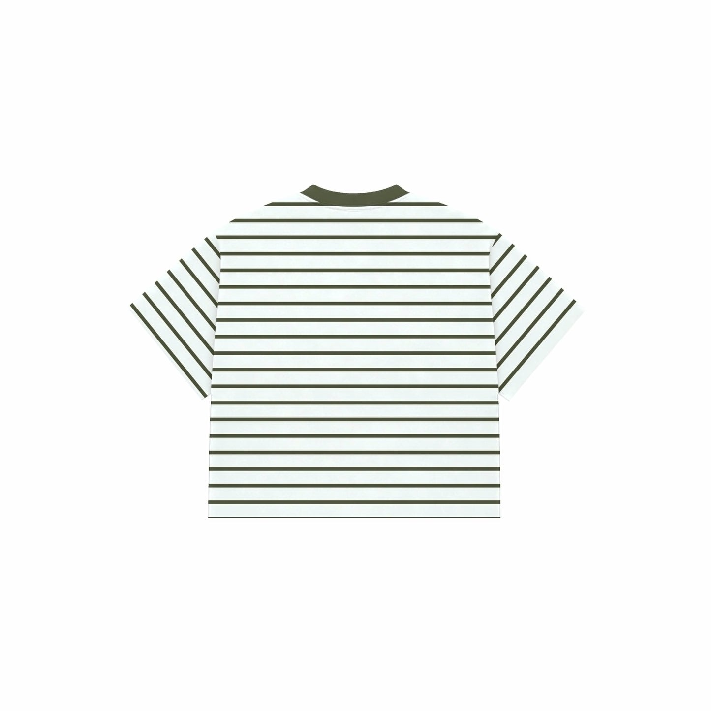CORNERSTONE BOXY FIT STRIPE TEE "MILITARY BONE"