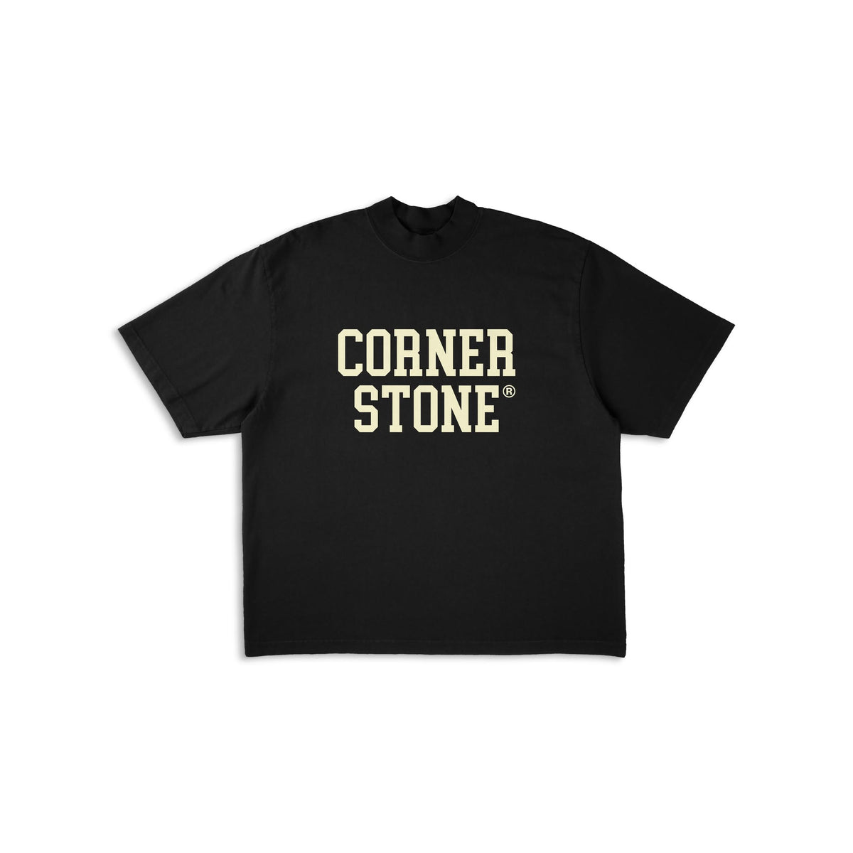 CORNERSTONE BOX FIT GAMUSA LOGO TEE "BLACK"