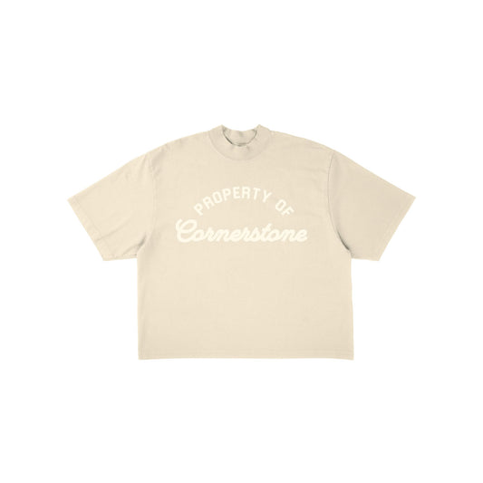 CORNERSTONE PROPERTY T-SHIRT IN OATMEAL