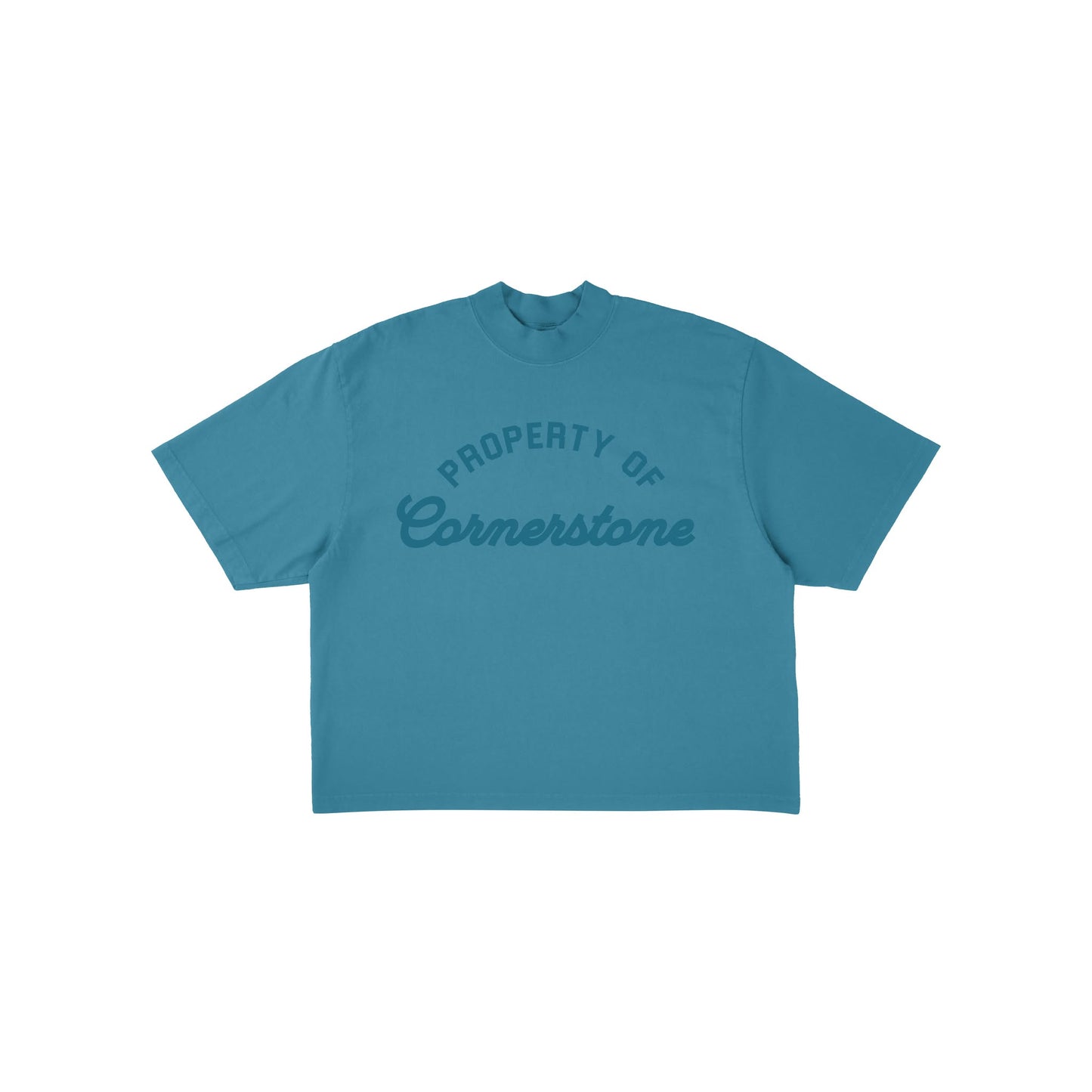 CORNERSTONE PROPERTY T-SHIRT IN VARSITY TEAL