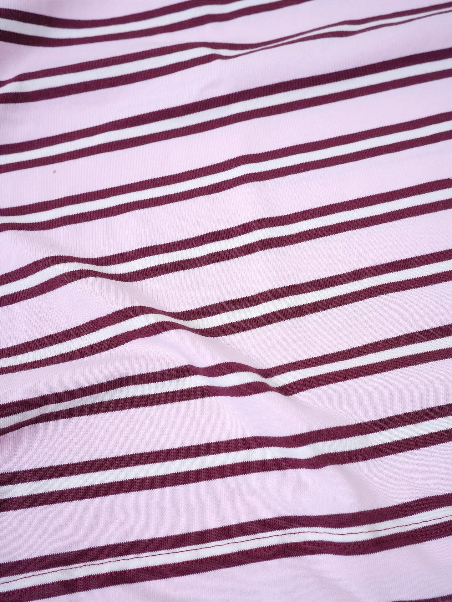 CORNERSTONE BOXY FIT STRIPE TEE "PLUM"