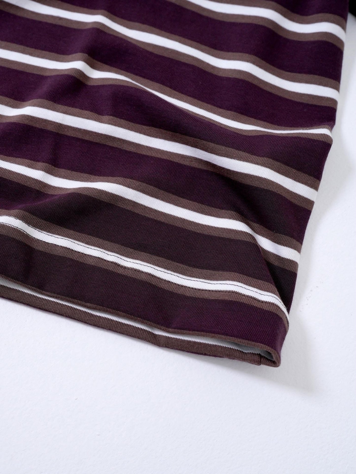 CORNERSTONE BOXY FIT STRIPE TEE "WALNUT CREAM"