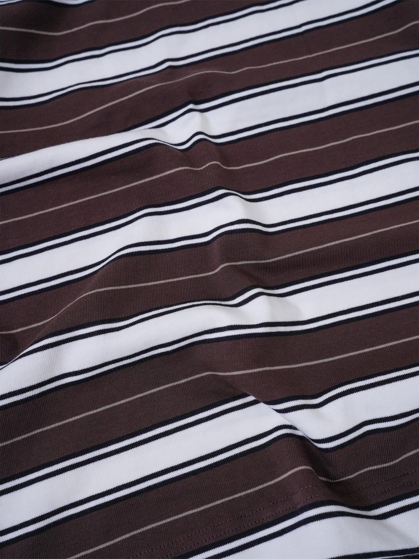 CORNERSTONE BOXY FIT STRIPE TEE "WALNUT CREAM"