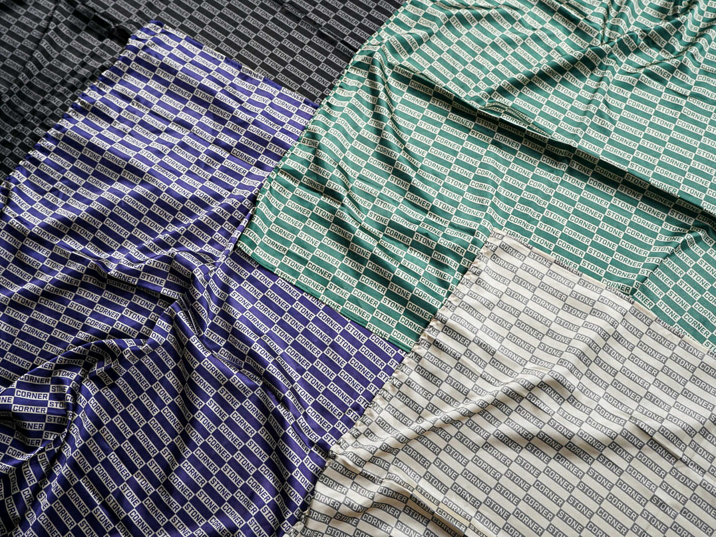 Charmeuse Patterned Scarf in Lux Green