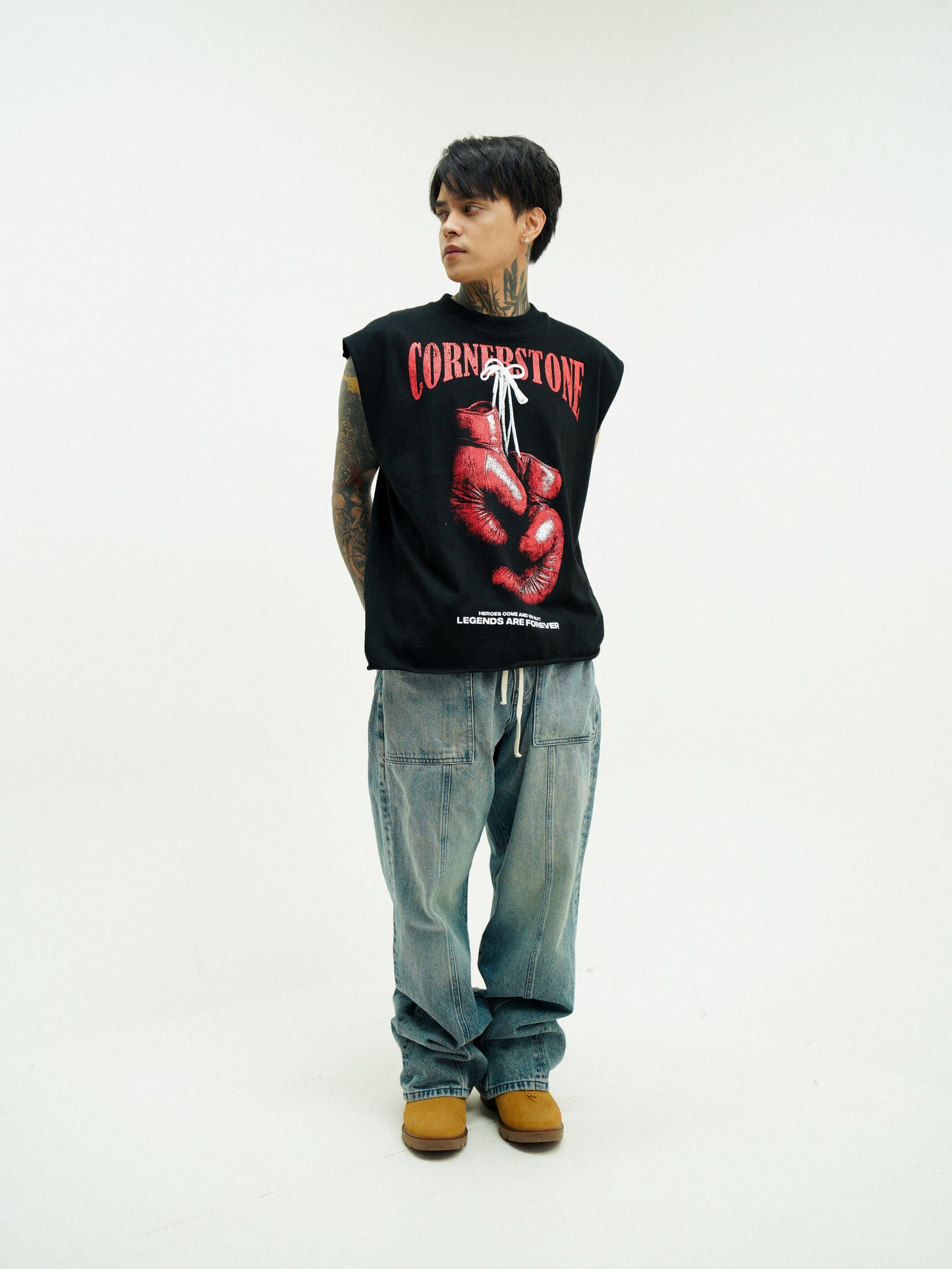 RAW HEM BOXING MUSCLE TEE