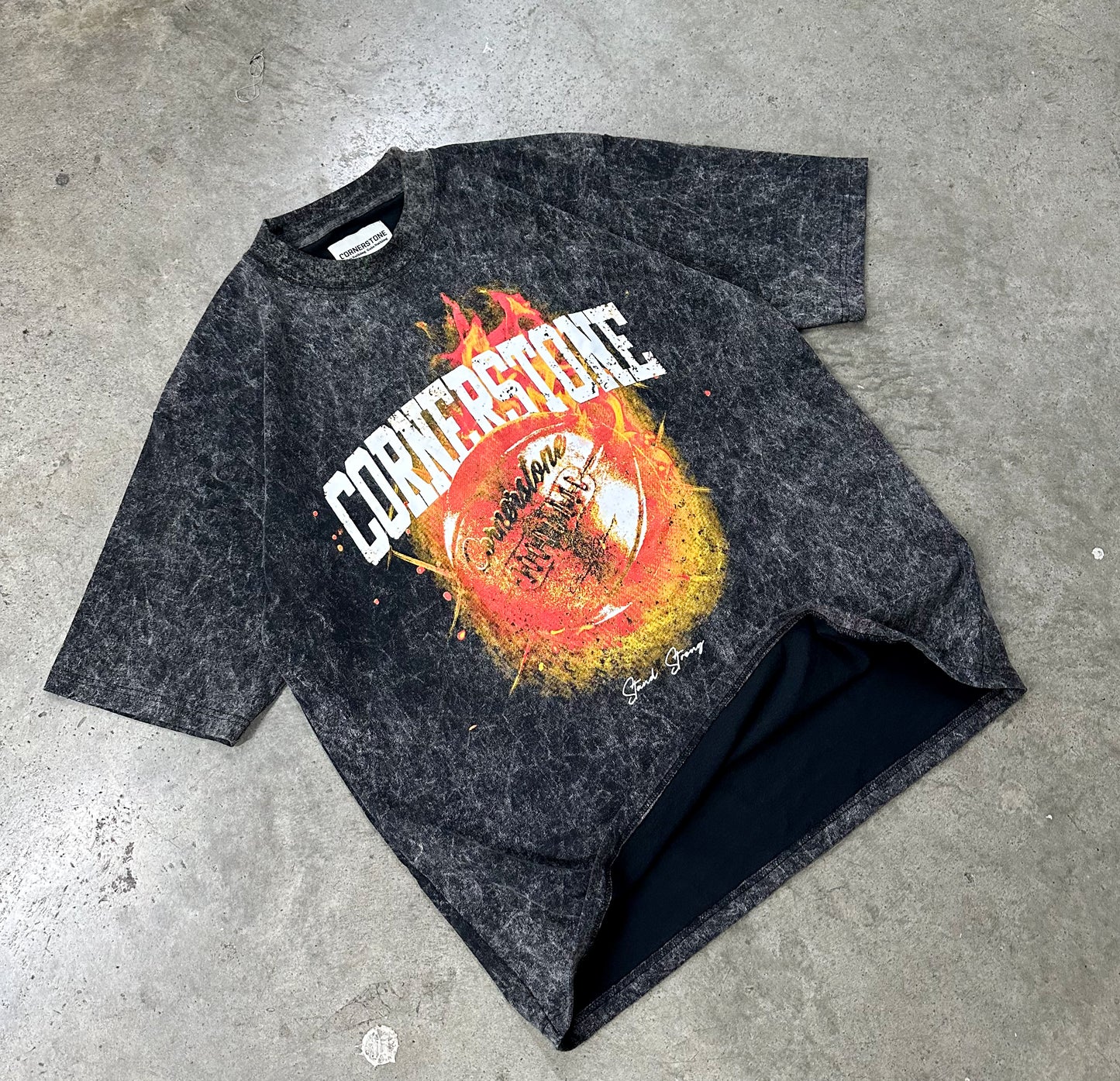 VINTAGE ACID WASHED FIREBALL TEE